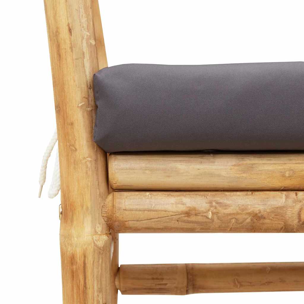 Gartenbank mit Kissen Braun 110 x 38 x 65cm Bambus
