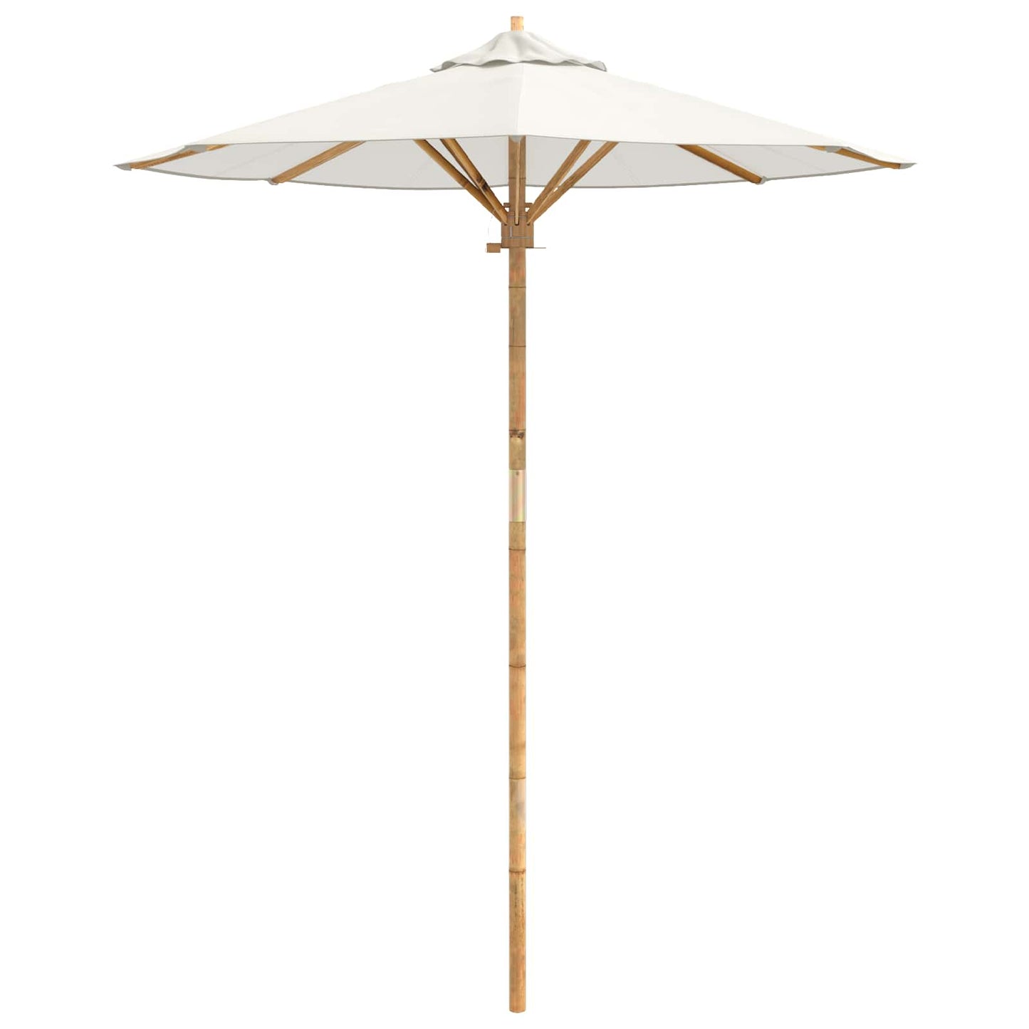 Garten-Sonnenschirm Cremeweiß Ø 180 x 230 cm Bambus