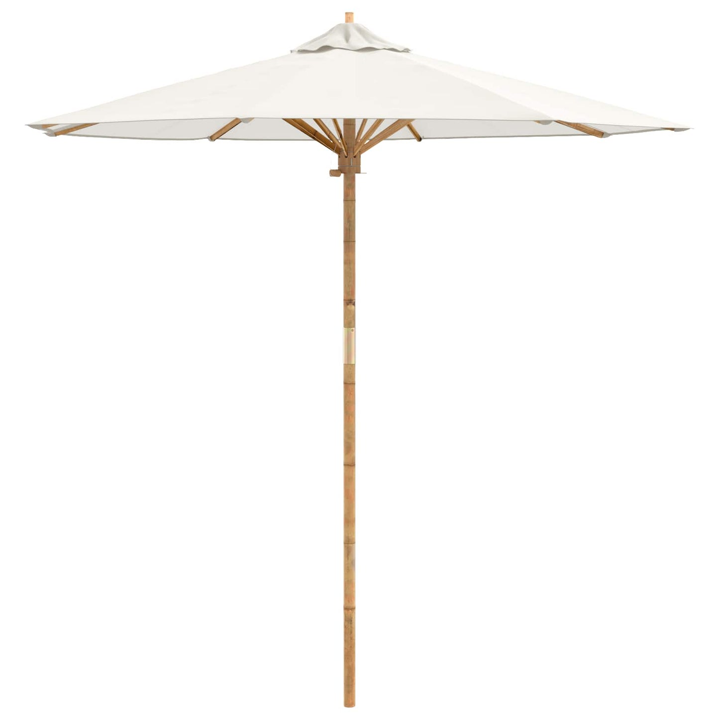 Garten-Sonnenschirm Cremeweiß Ø 217 x 230 cm Bambus