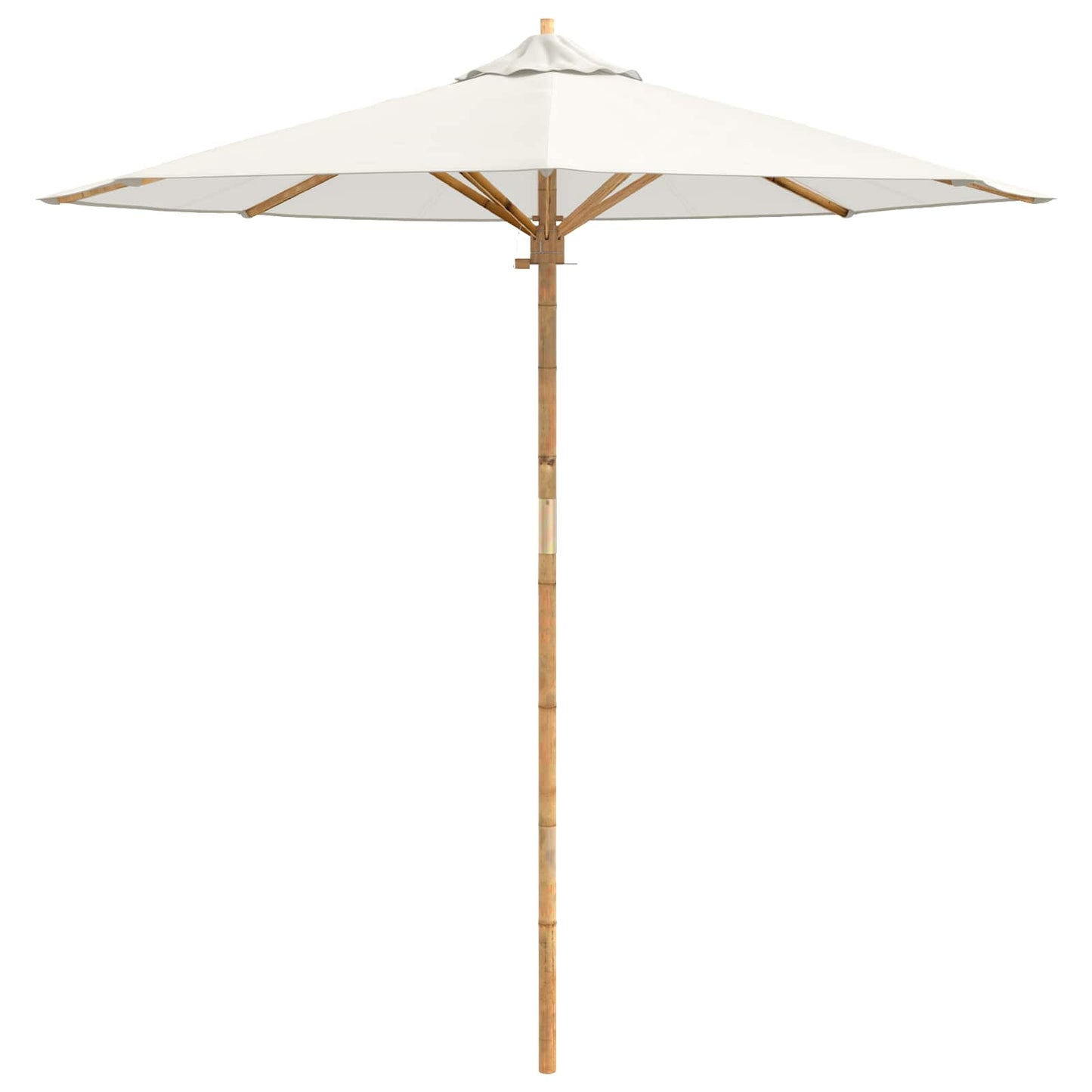 Garten-Sonnenschirm Cremeweiß Ø 217 x 230 cm Bambus
