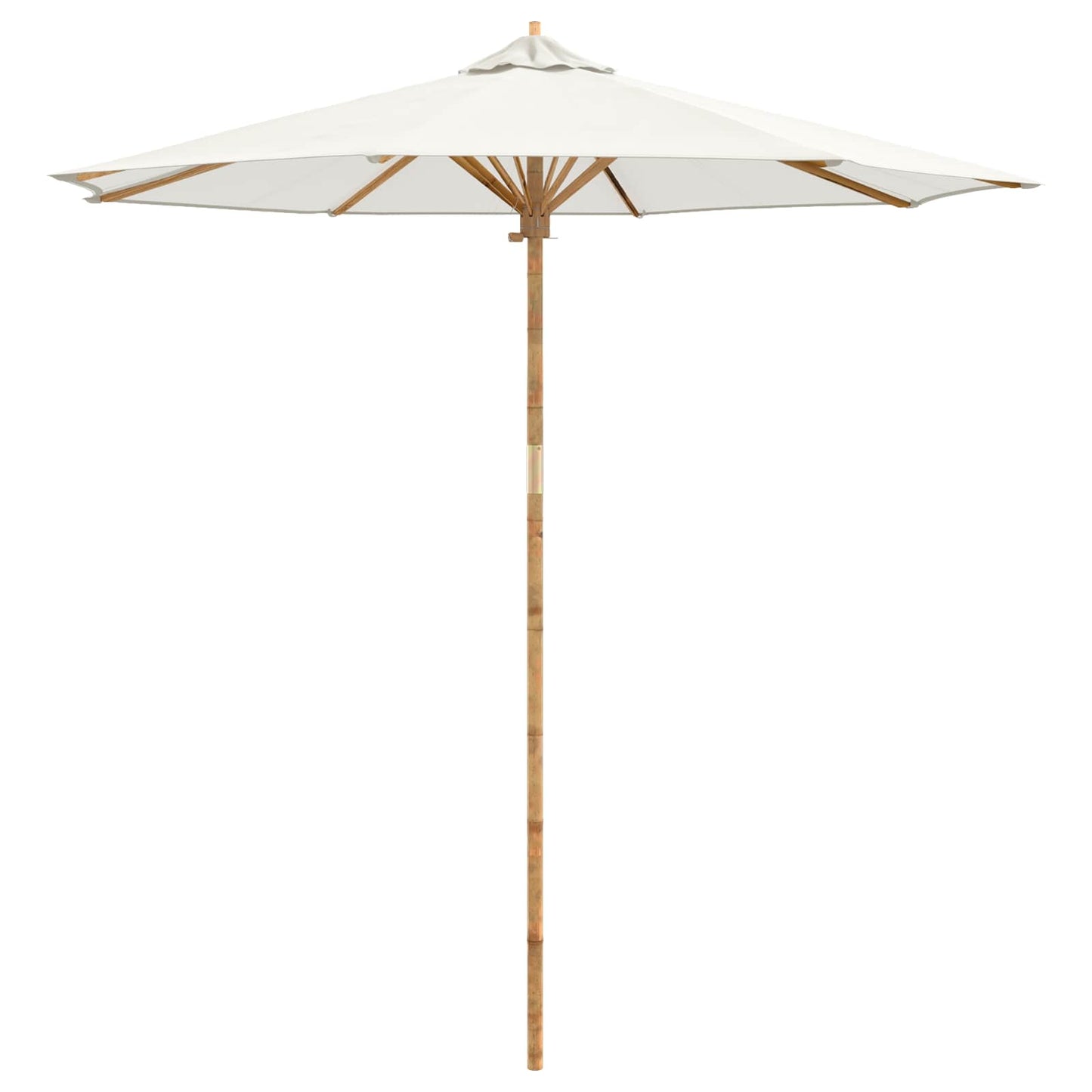 Garten-Sonnenschirm Cremeweiß Ø 240 x 260 cm Bambus