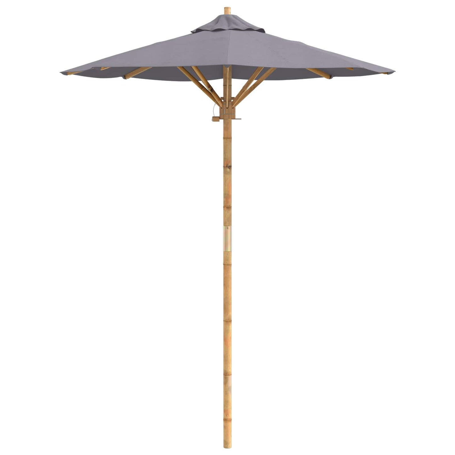 Garten-Sonnenschirm Dunkelgrau Ø 150 x 210 cm Bambus