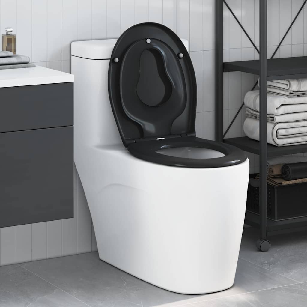 Toilettensitz Schwarz 47 x 37 x 4 cm Duroplast