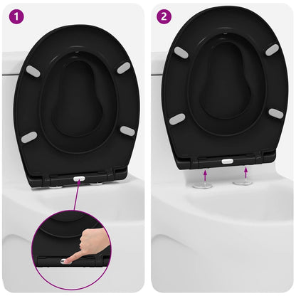 Toilettensitz Schwarz 47 x 37 x 4 cm Duroplast