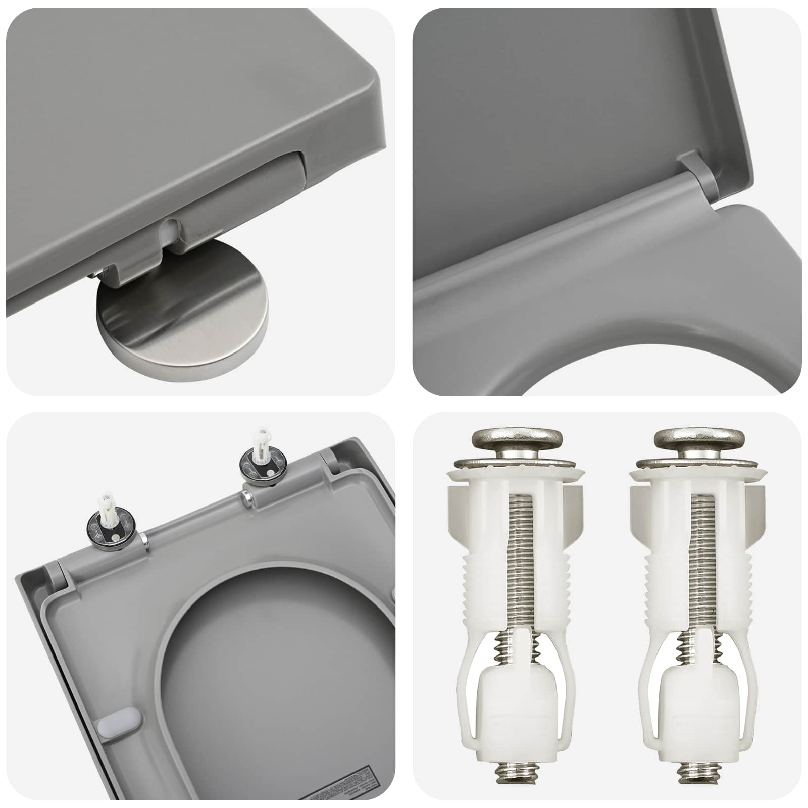 Toilettensitz Grau 49 x 36 x 4 cm Duroplast