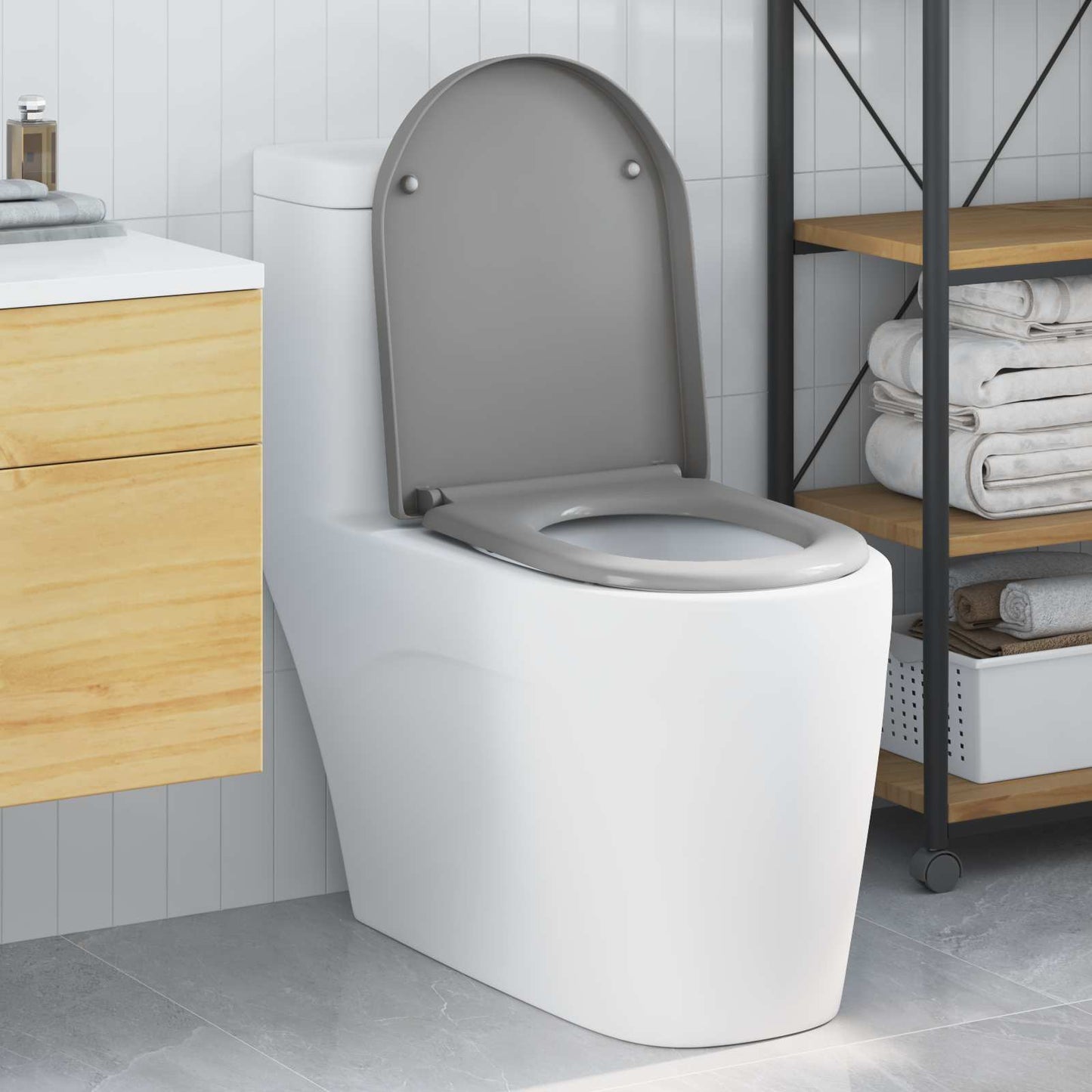 Toilettensitz Grau 49 x 36 x 4 cm Duroplast