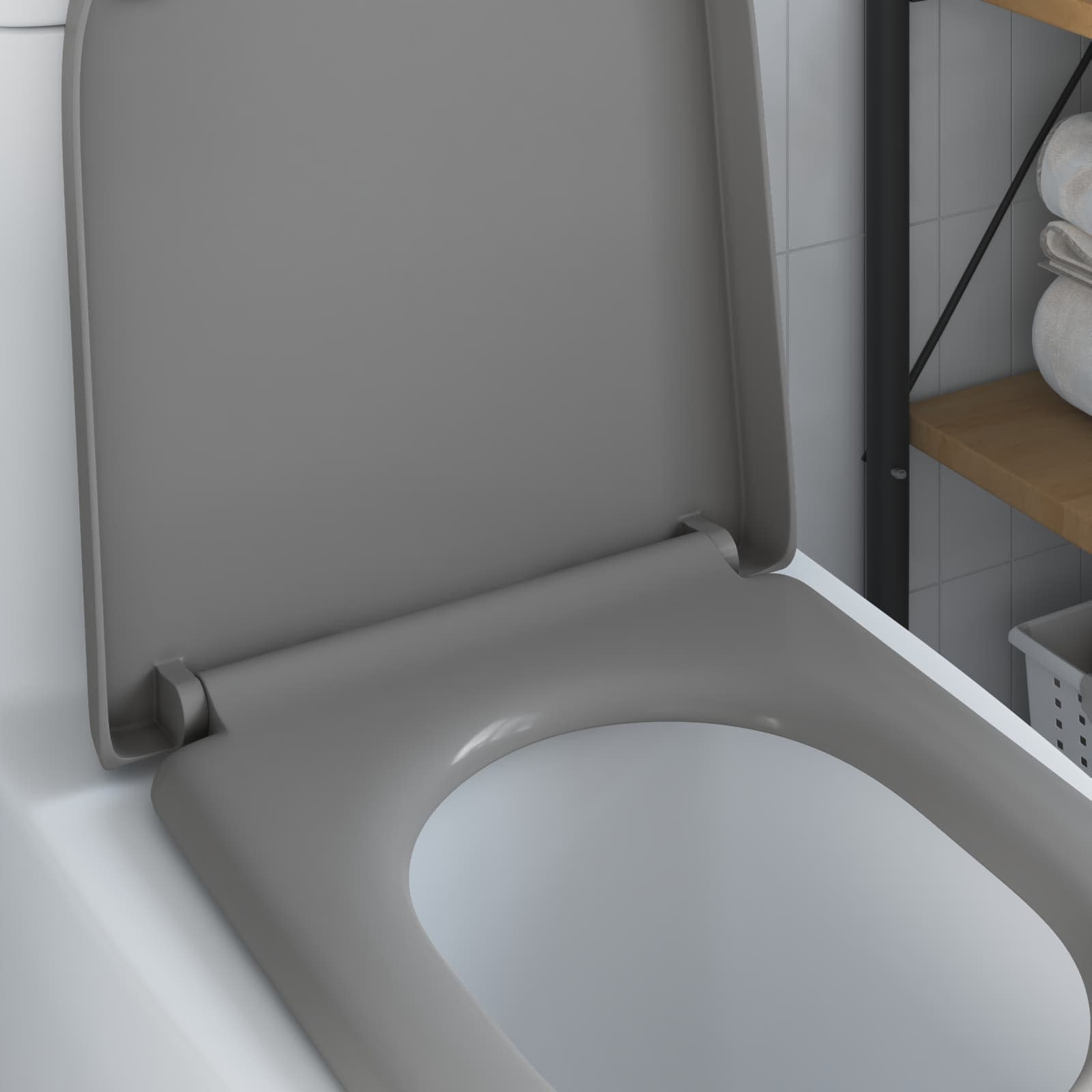 Toilettensitz Grau 49 x 36 x 4 cm Duroplast