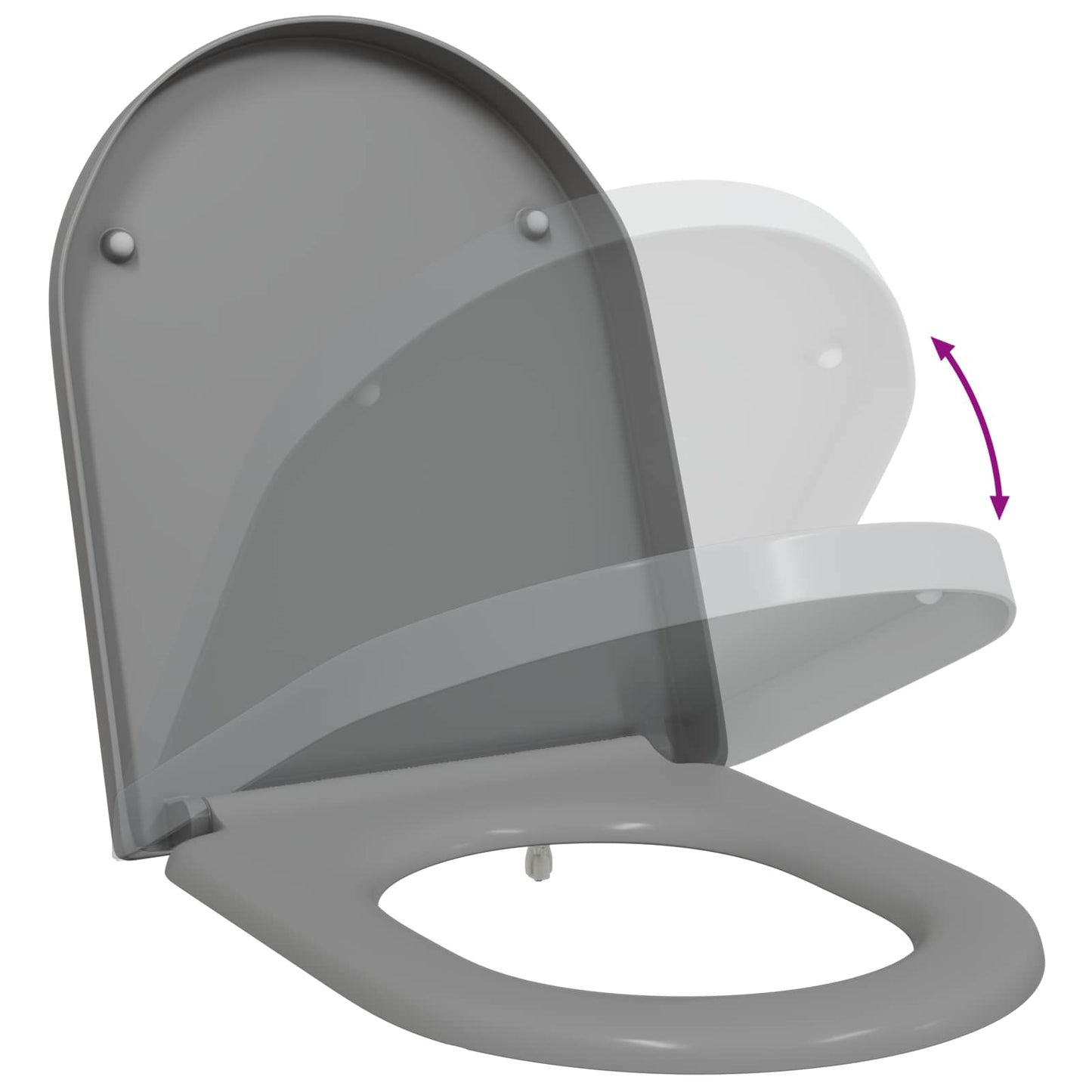 Toilettensitz Grau 49 x 36 x 4 cm Duroplast