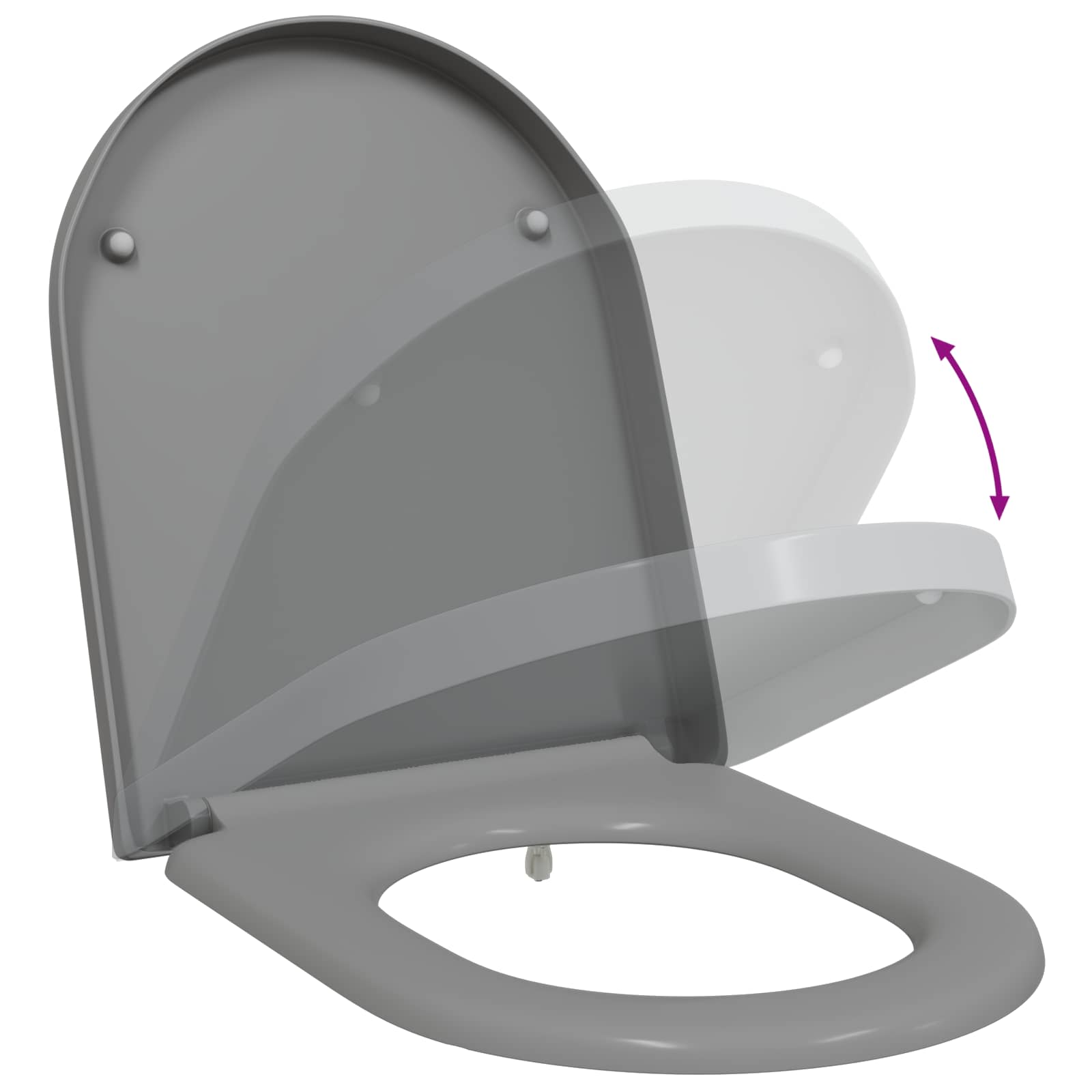 Toilettensitz Grau 49 x 36 x 4 cm Duroplast