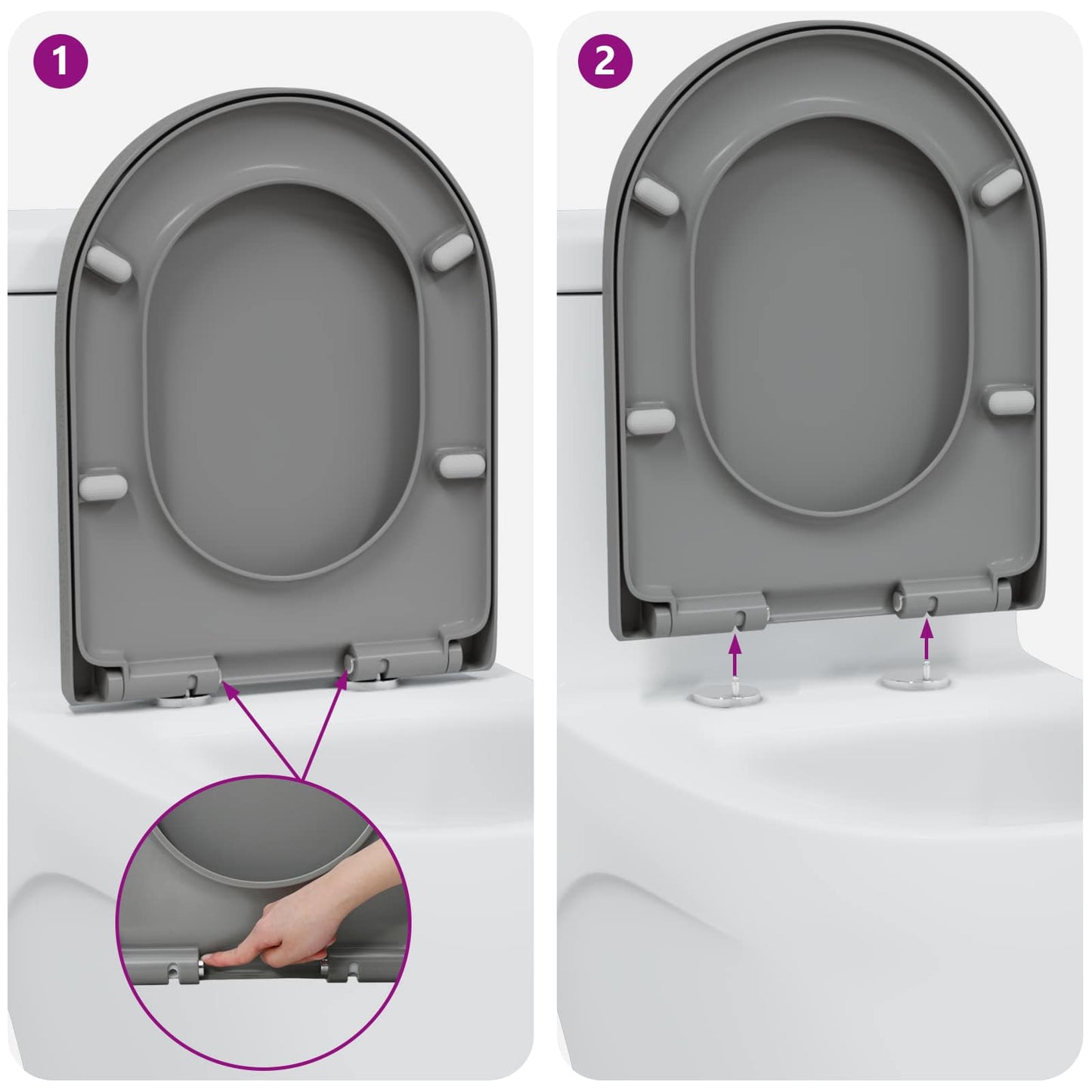Toilettensitz Grau 49 x 36 x 4 cm Duroplast