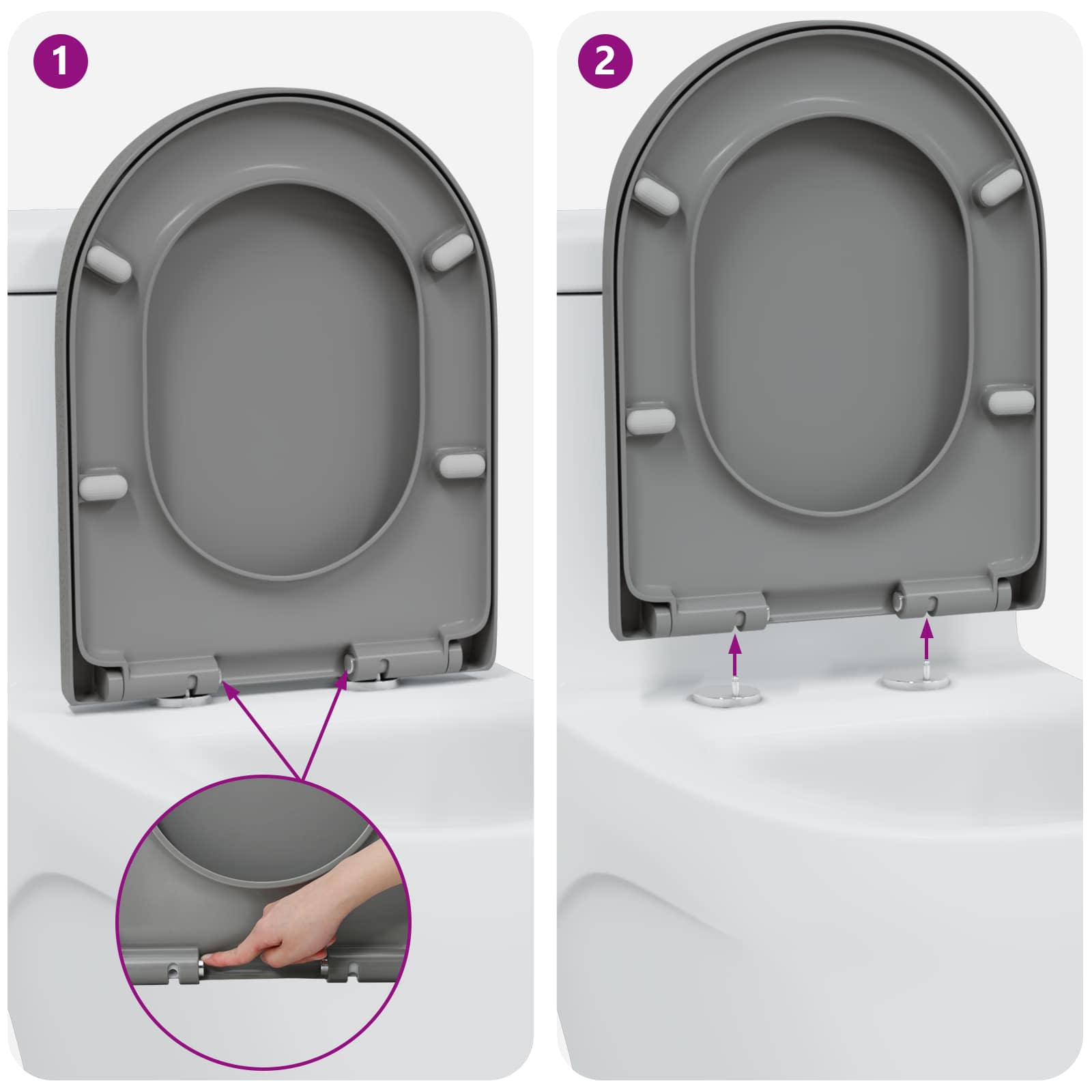 Toilettensitz Grau 49 x 36 x 4 cm Duroplast