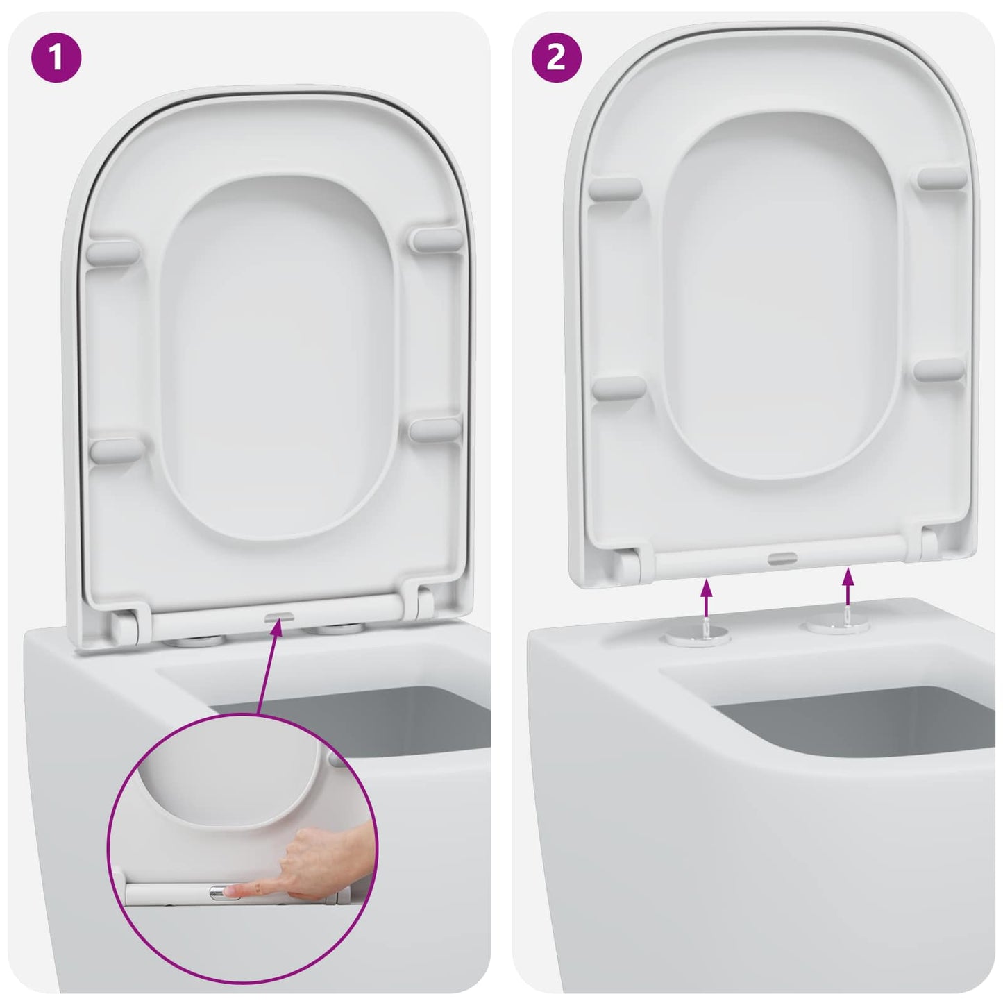 Toilettensitz Weiß 47,5 x 35 x 3,6 cm Duroplast