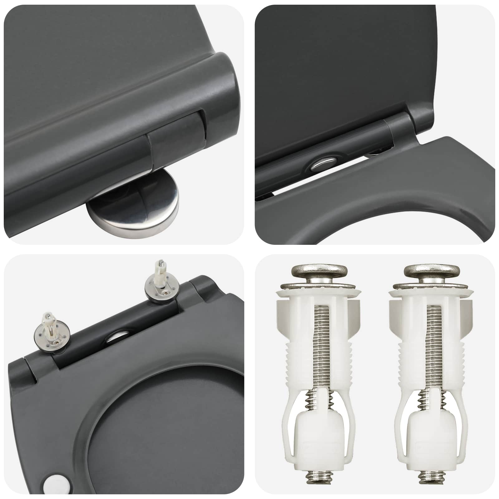 Toilettensitz Anthrazit 45,5 x 37,5 x 3,8 cm Duroplast