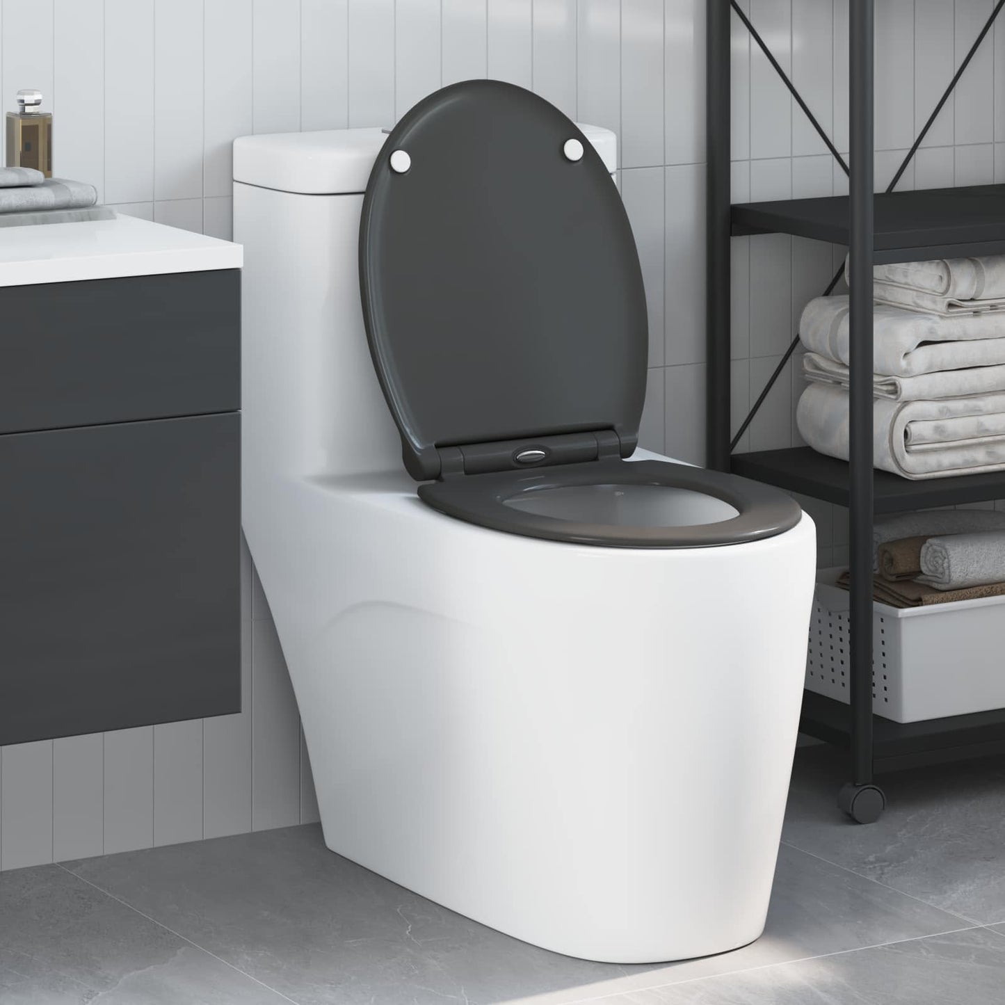Toilettensitz Anthrazit 45,5 x 37,5 x 3,8 cm Duroplast