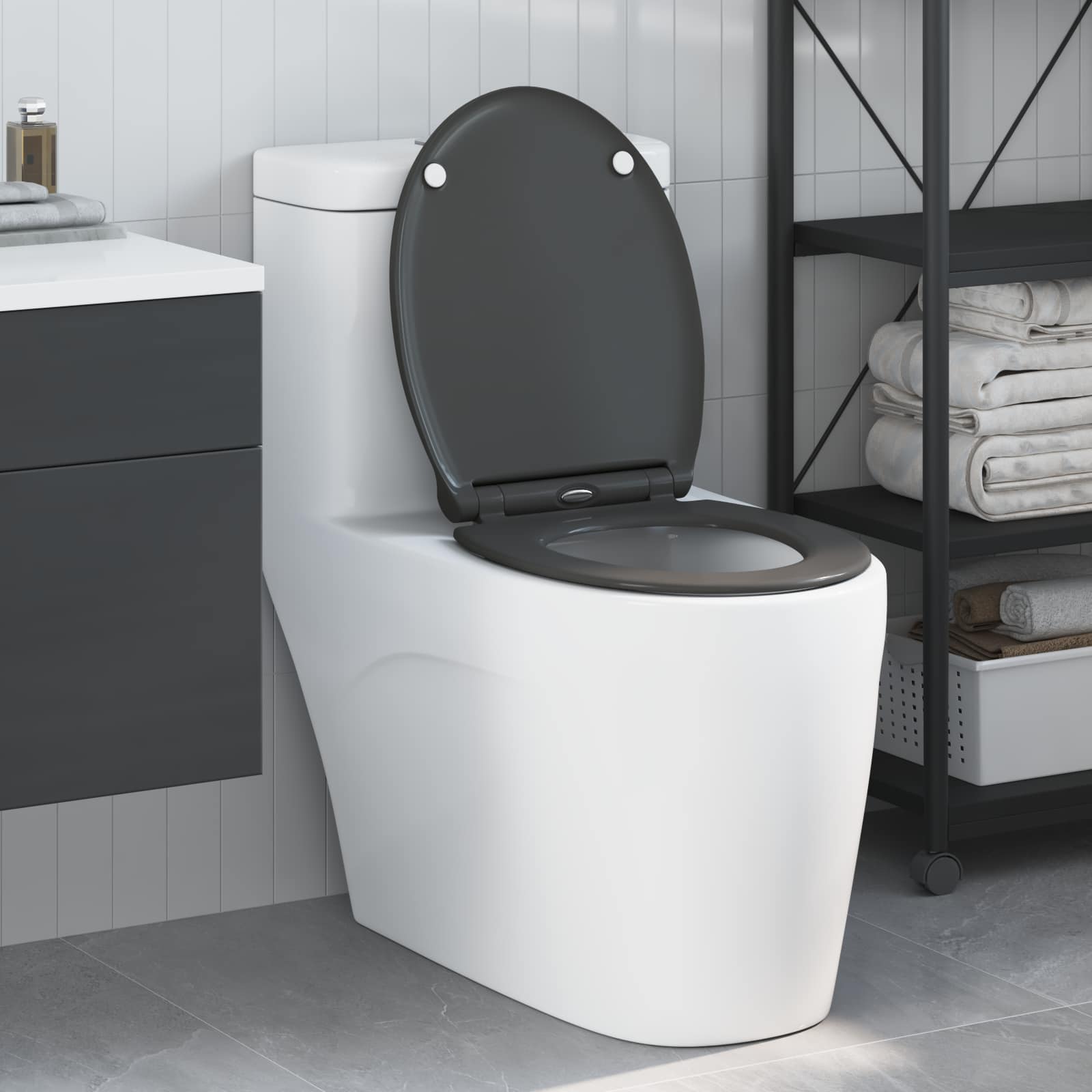 Toilettensitz Anthrazit 45,5 x 37,5 x 3,8 cm Duroplast