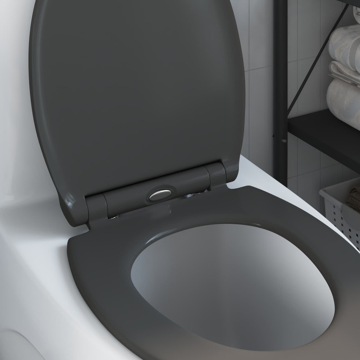 Toilettensitz Anthrazit 45,5 x 37,5 x 3,8 cm Duroplast