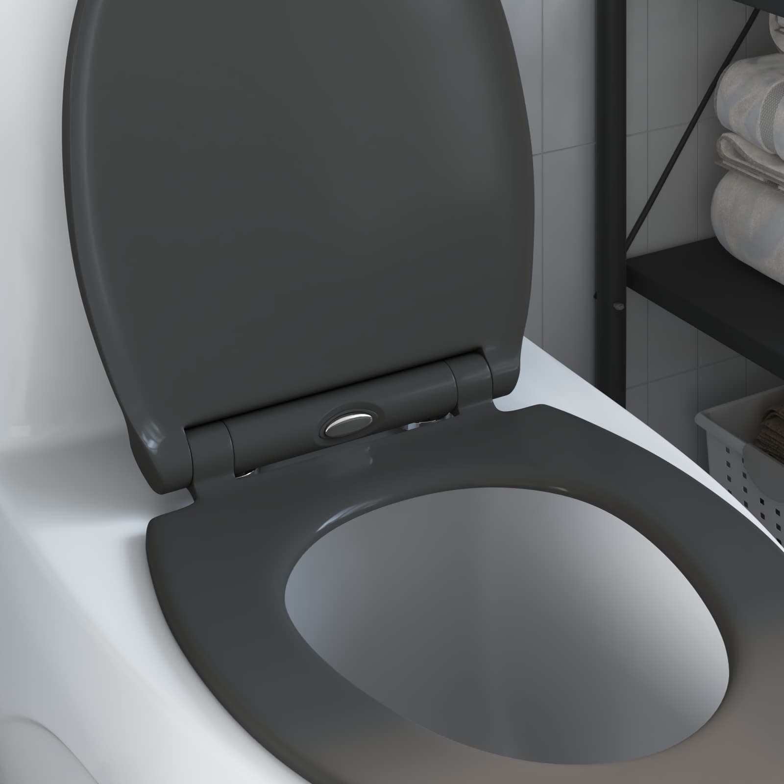 Toilettensitz Anthrazit 45,5 x 37,5 x 3,8 cm Duroplast