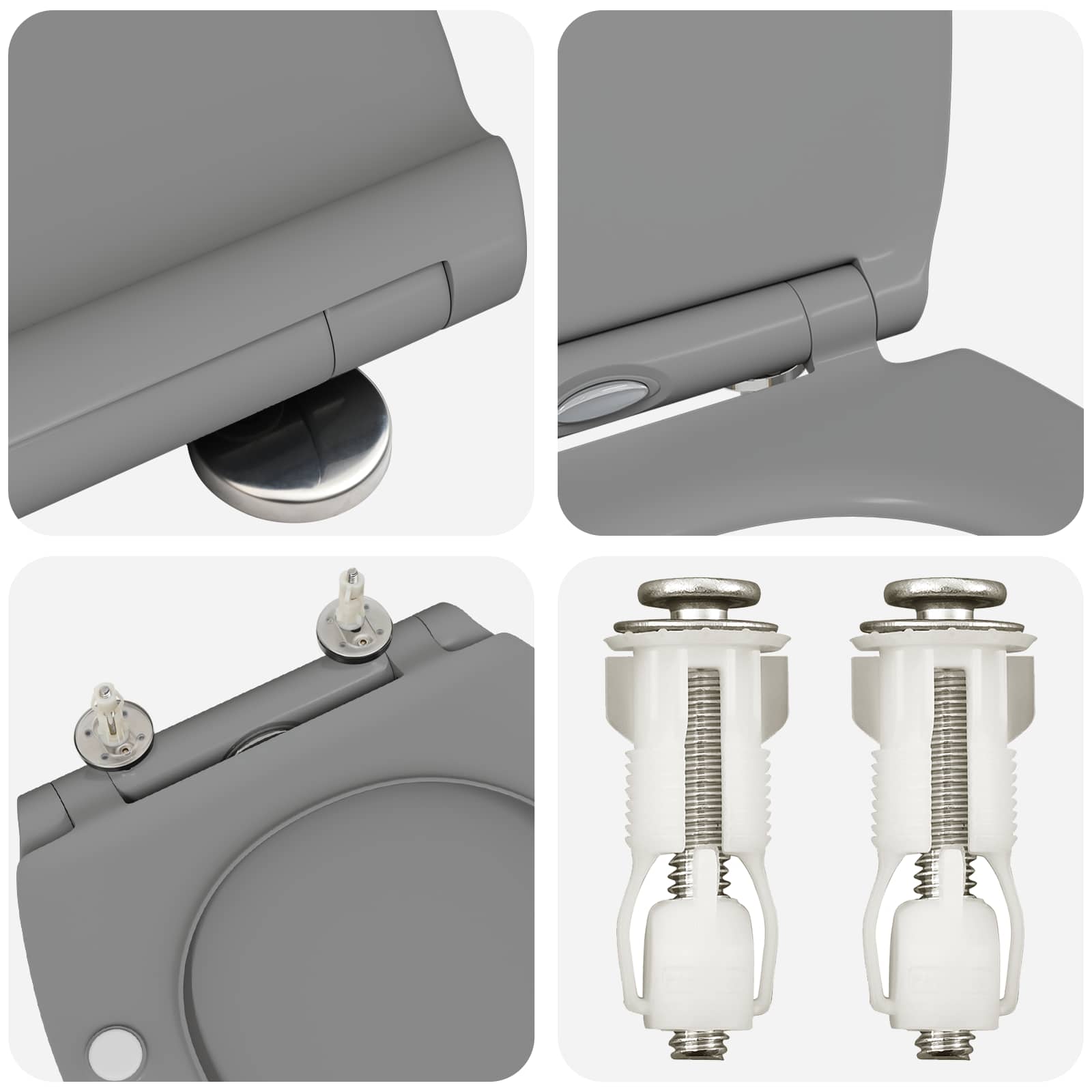 Toilettensitz Grau 45,5 x 37,5 x 3,8 cm Duroplast