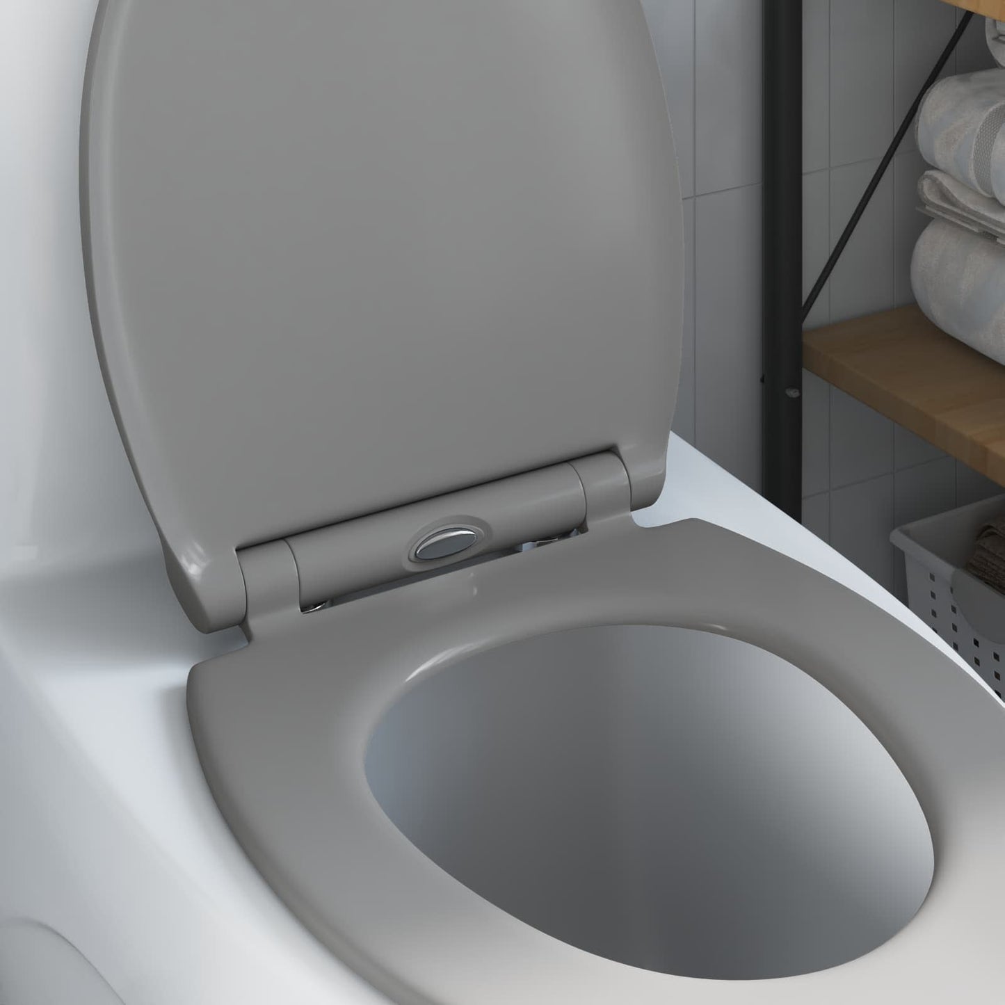 Toilettensitz Grau 45,5 x 37,5 x 3,8 cm Duroplast