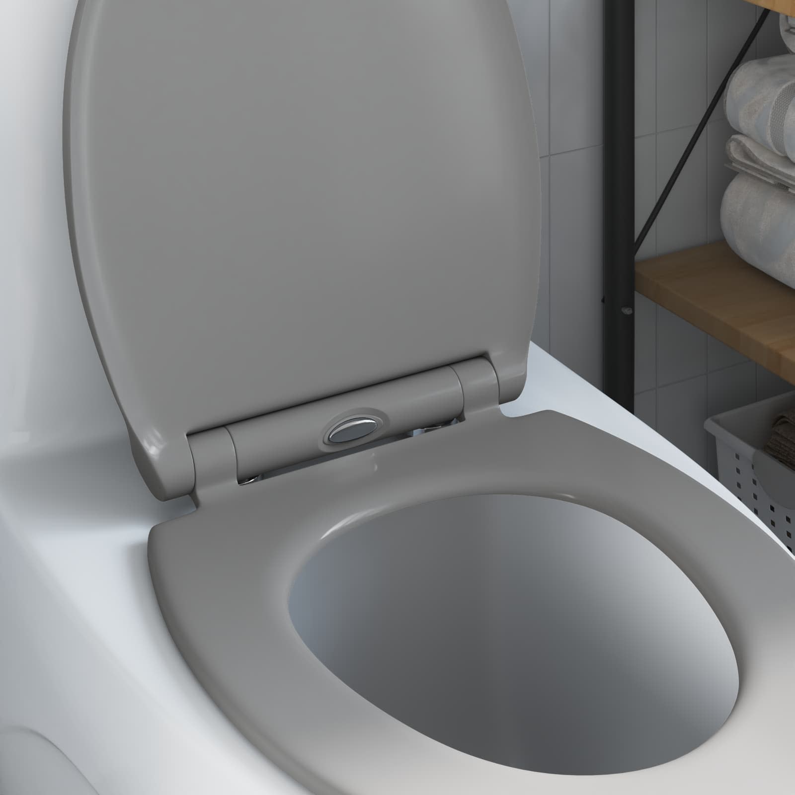 Toilettensitz Grau 45,5 x 37,5 x 3,8 cm Duroplast