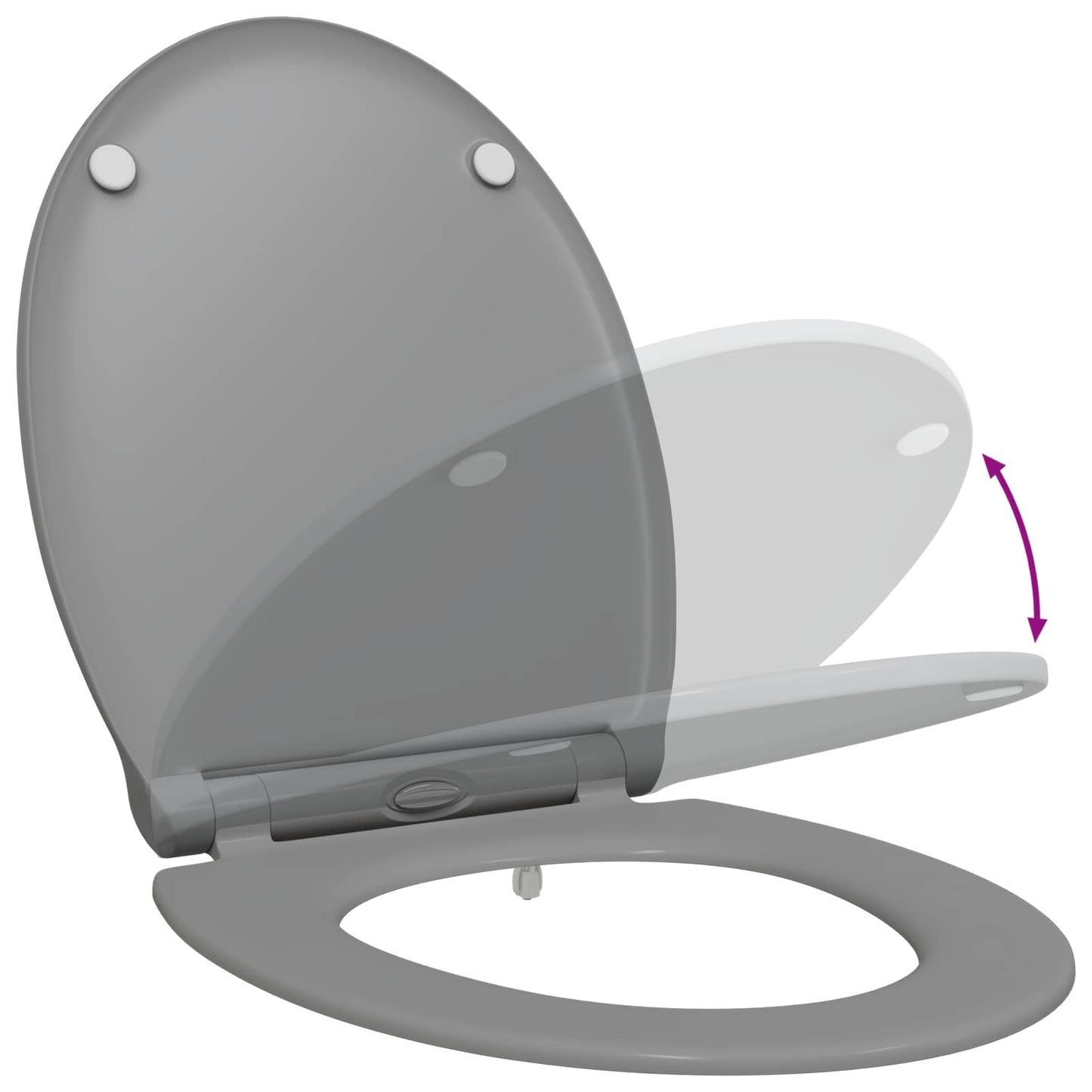 Toilettensitz Grau 45,5 x 37,5 x 3,8 cm Duroplast