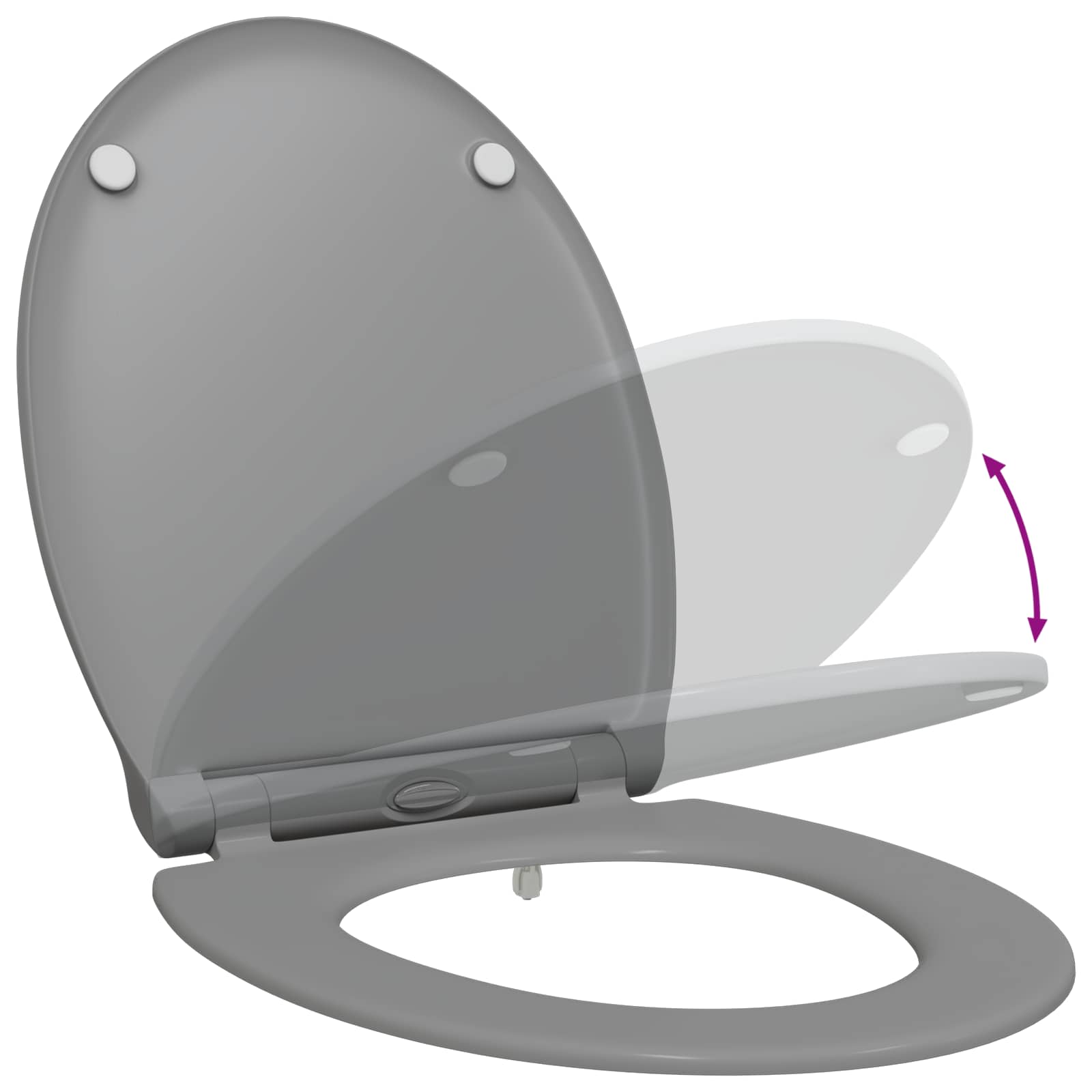 Toilettensitz Grau 45,5 x 37,5 x 3,8 cm Duroplast