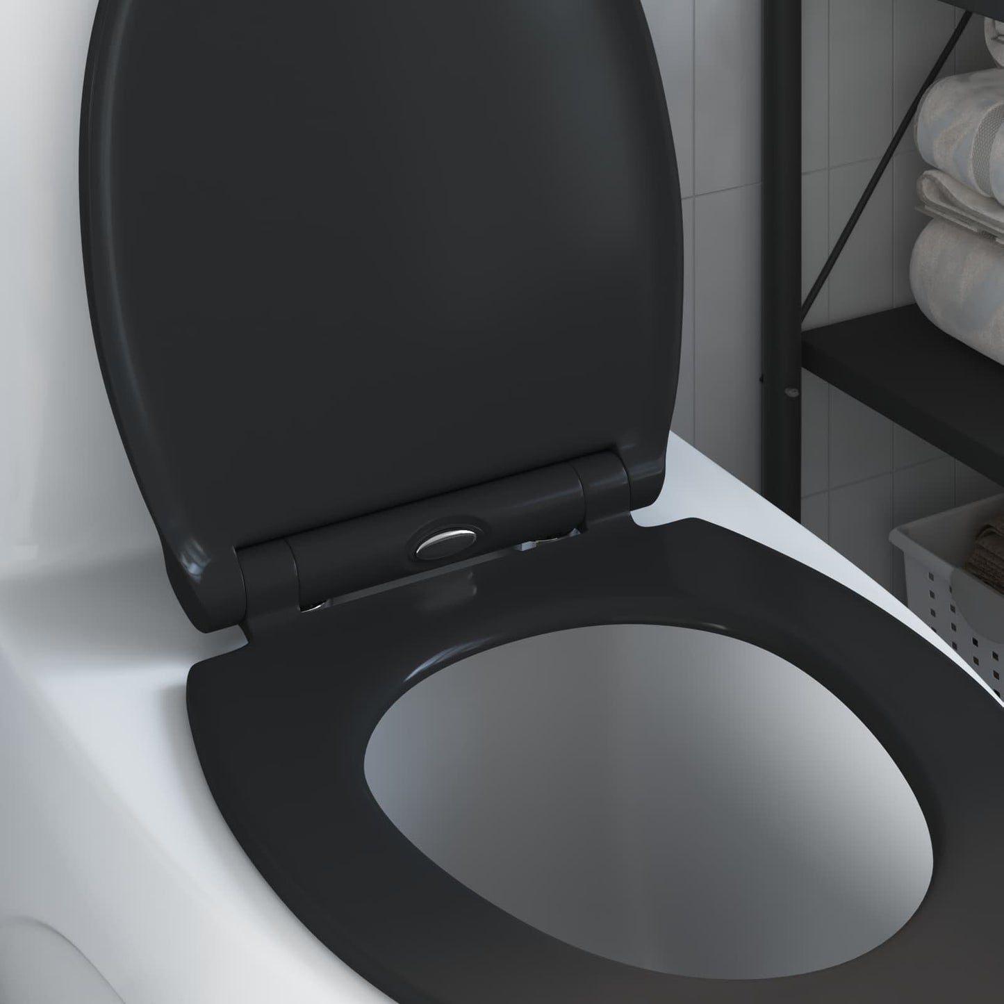 Toilettensitz Schwarz 45,5 x 37,5 x 3,8 cm Duroplast