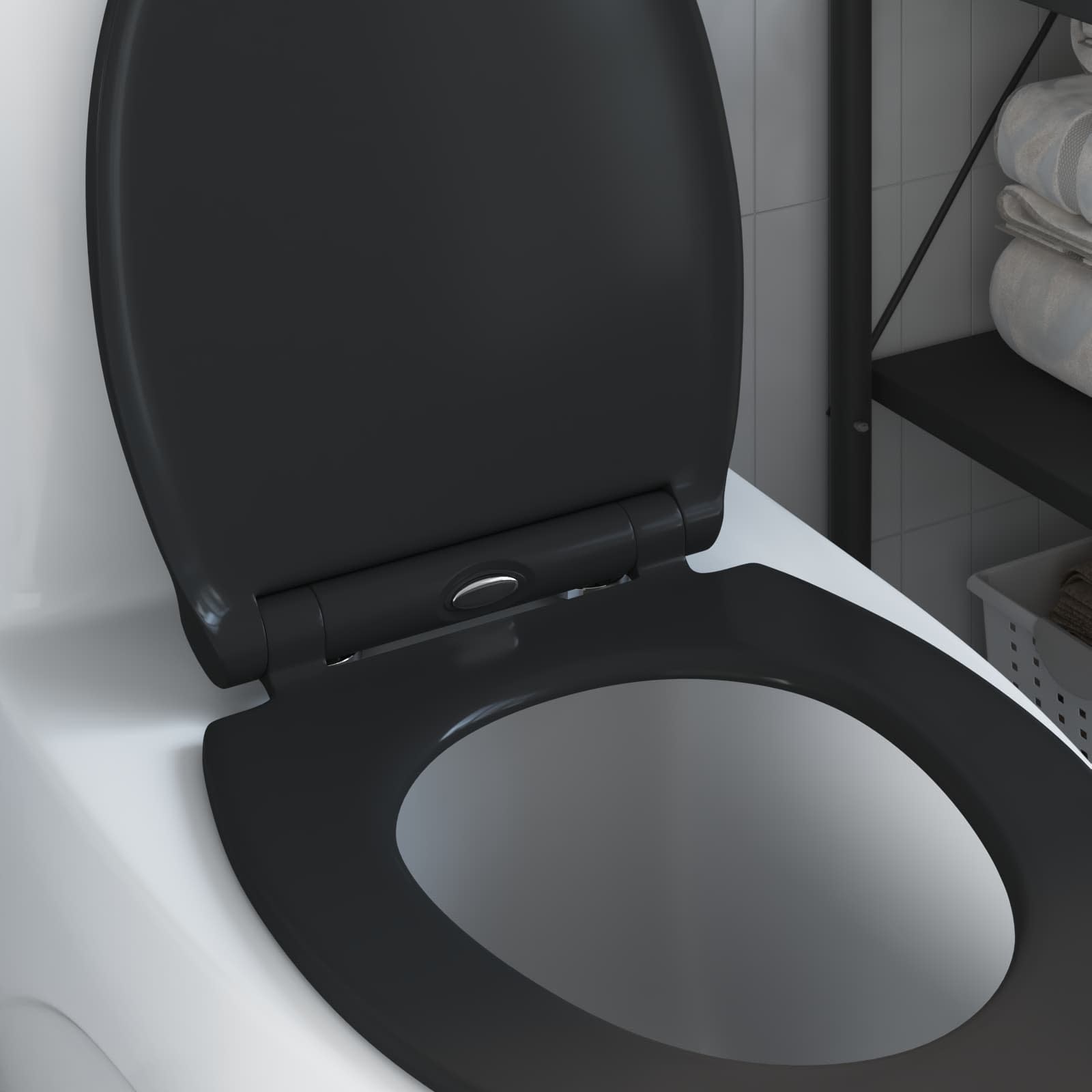 Toilettensitz Schwarz 45,5 x 37,5 x 3,8 cm Duroplast