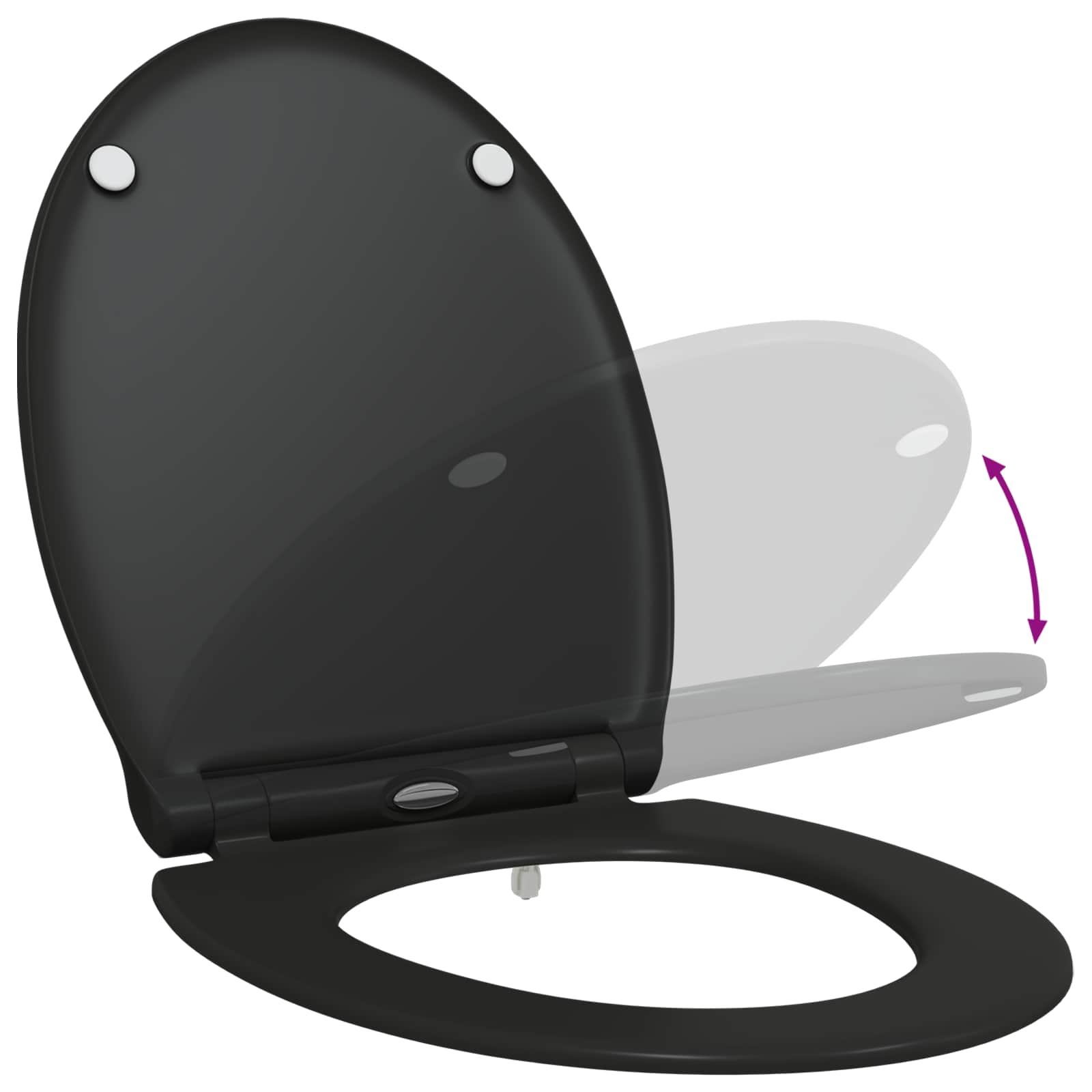 Toilettensitz Schwarz 45,5 x 37,5 x 3,8 cm Duroplast
