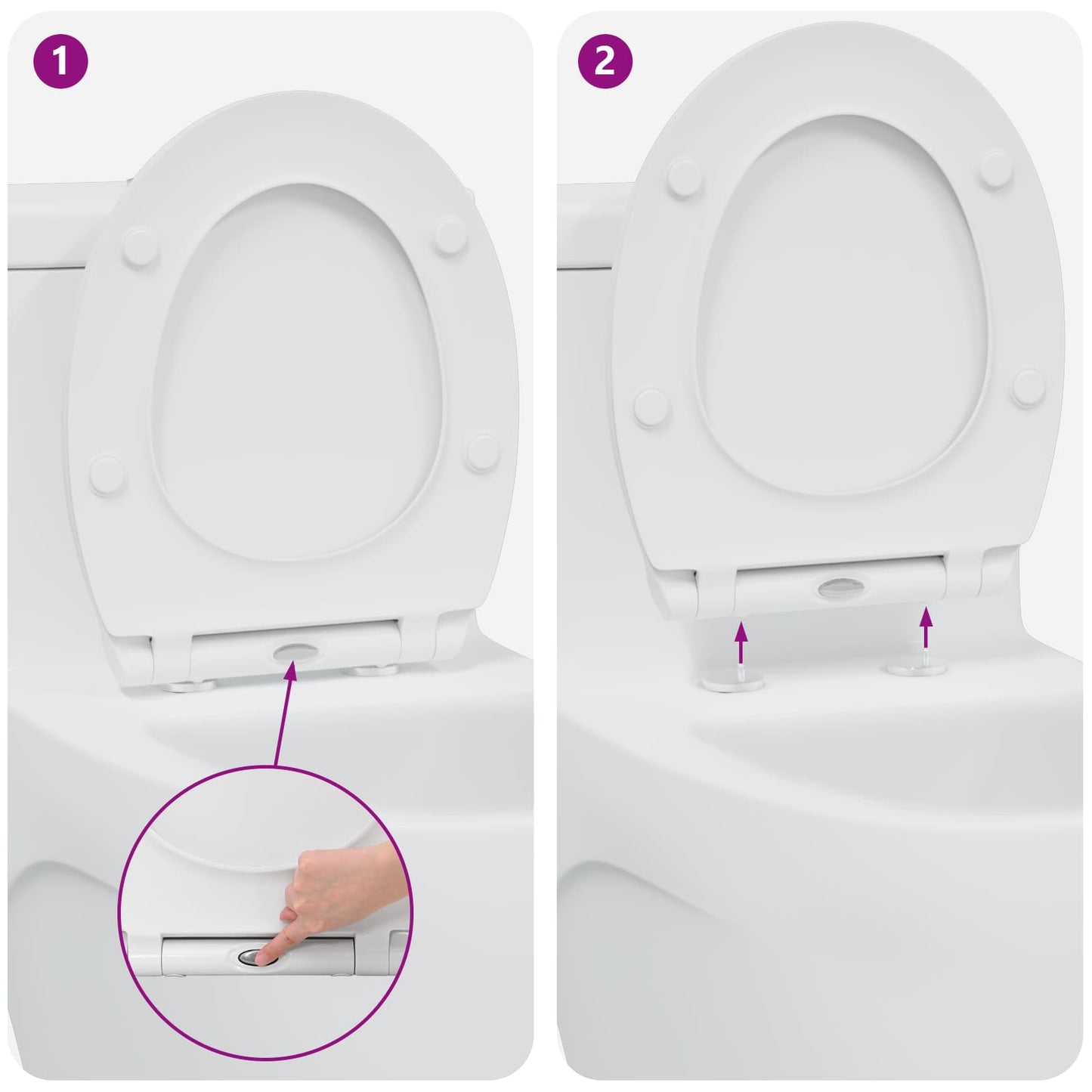 Toilettensitz Weiß 45,5 x 37,5 x 3,8 cm Duroplast