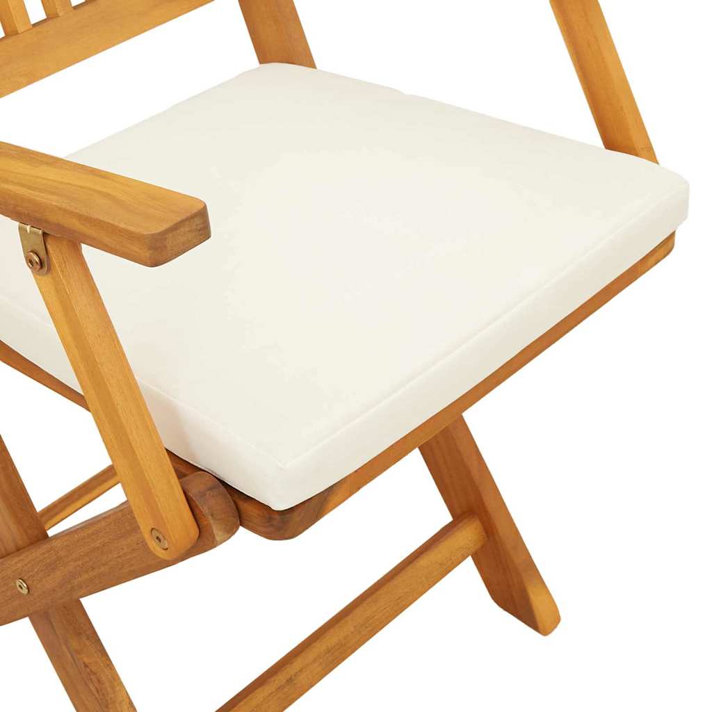 Klappstuhl 4 pcs Weiß 49 x 57,5 x 92 cm Massivholz Akazie