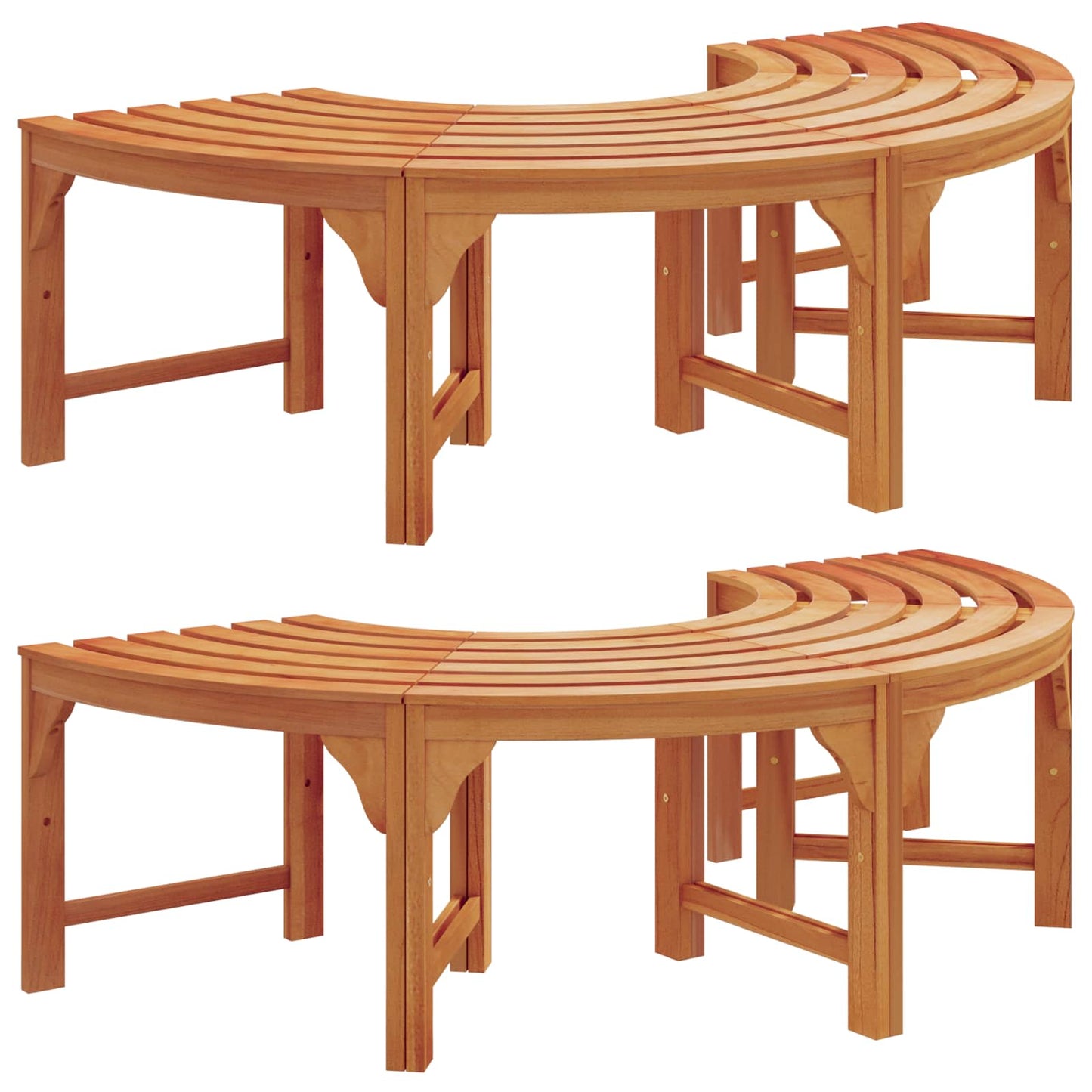 Baumbank 8 -Seater 2 Stk. 160 x 80 x 45cm Natur