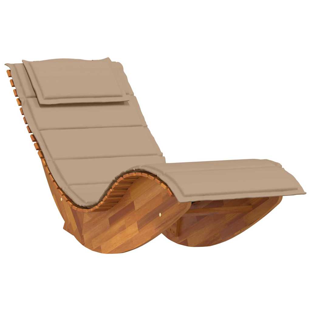 Sonnenliege mit Kissen 2-Person 2 pcs Braun Massivholz Akazie