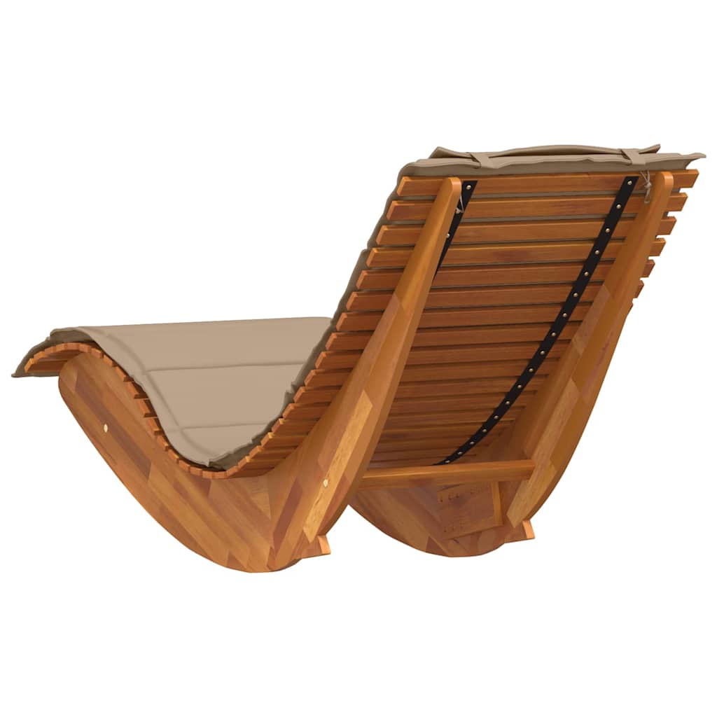Sonnenliege mit Kissen 2-Person 2 pcs Braun Massivholz Akazie