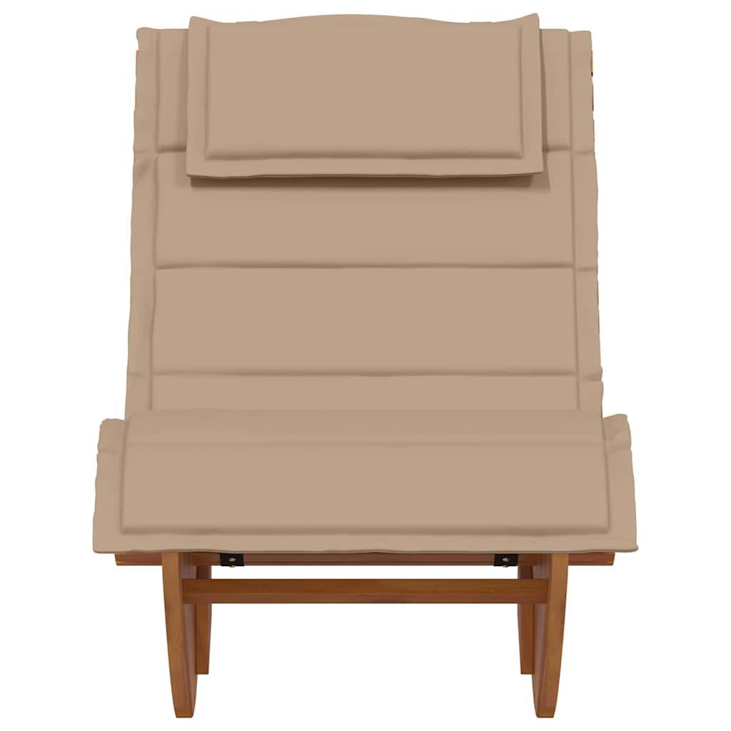 Sonnenliege mit Kissen 2-Person 2 pcs Braun Massivholz Akazie