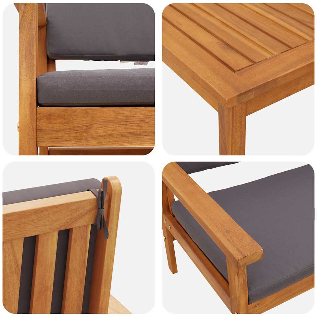 Gartensofa-set 4 stk. 4-Sitzanzahl Braun Massivholz Akazie