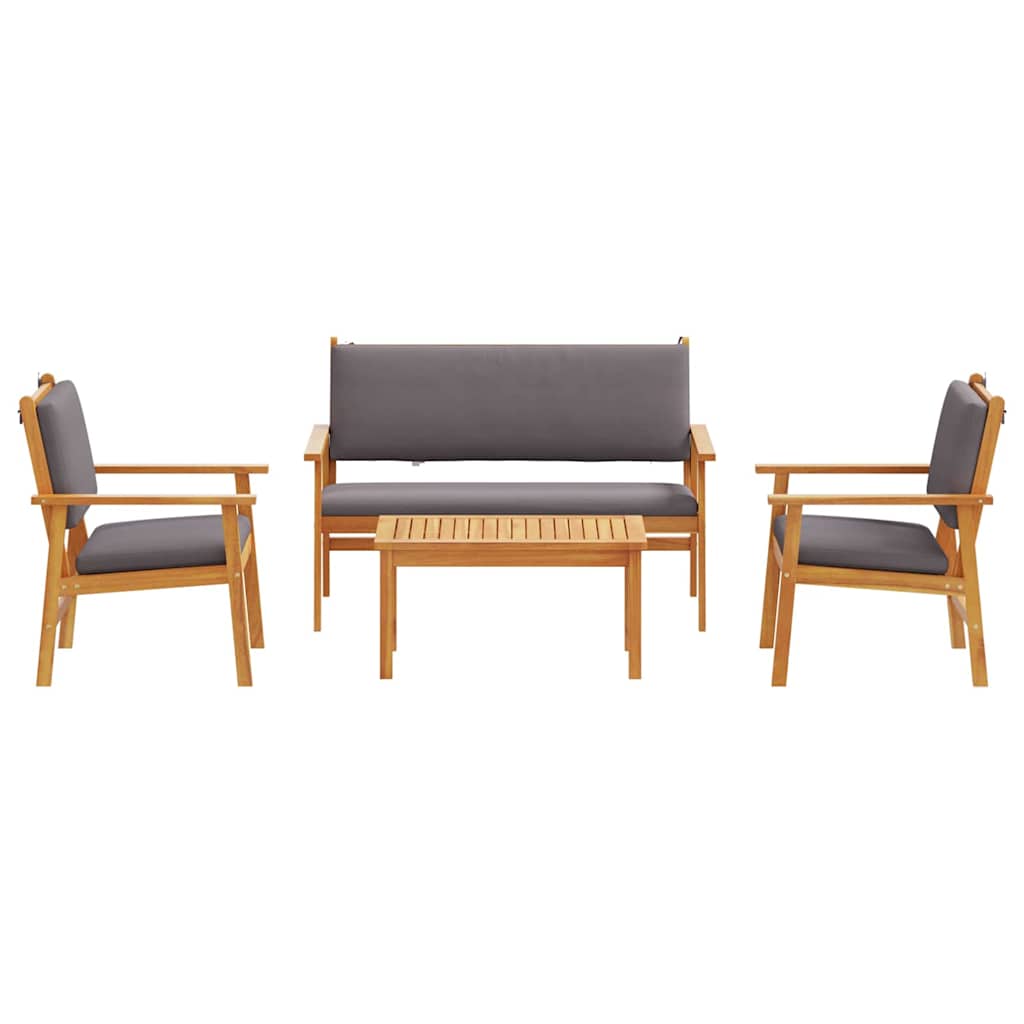 Gartensofa-set 4 stk. 4-Sitzanzahl Braun Massivholz Akazie