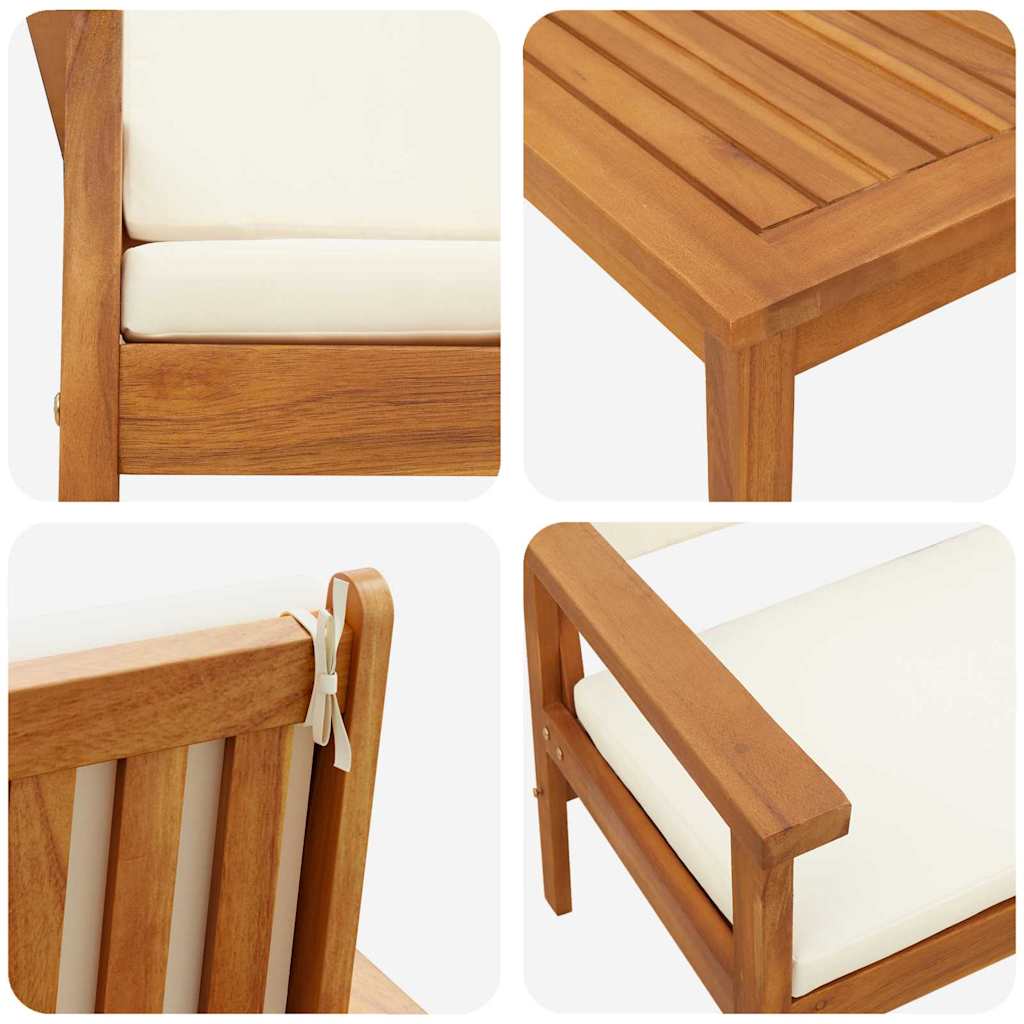 Gartensofa-set 3 stk. 4-Sitzanzahl Braun Massivholz Akazie