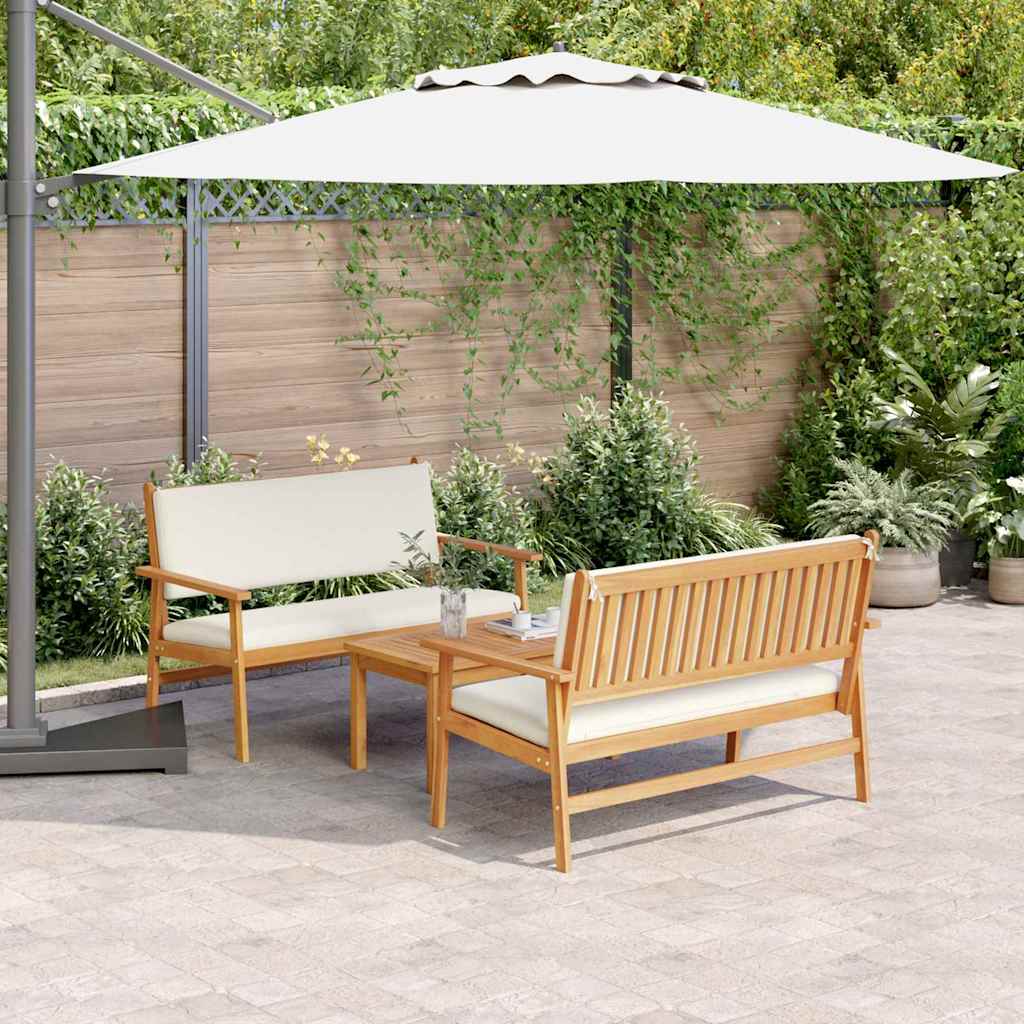 Gartensofa-set 3 stk. 4-Sitzanzahl Braun Massivholz Akazie