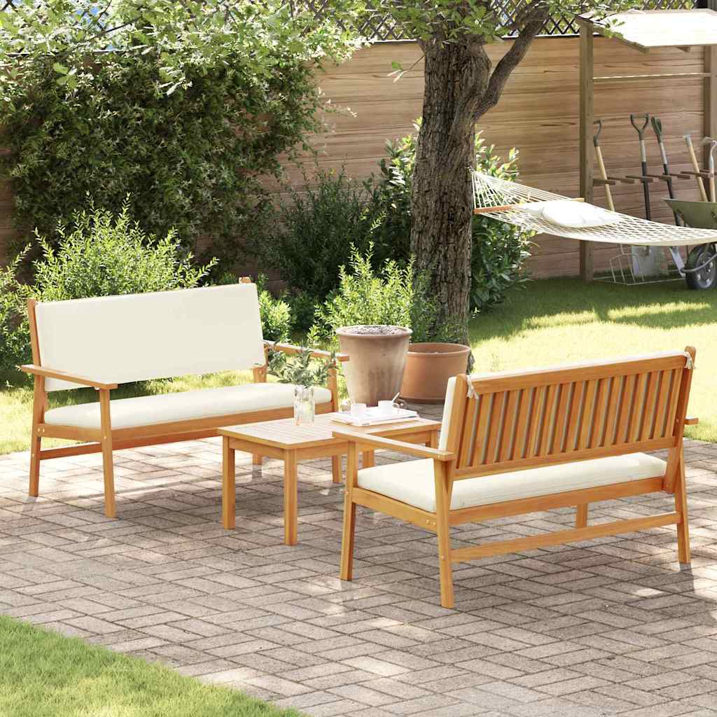 Gartensofa-set 3 stk. 4-Sitzanzahl Braun Massivholz Akazie