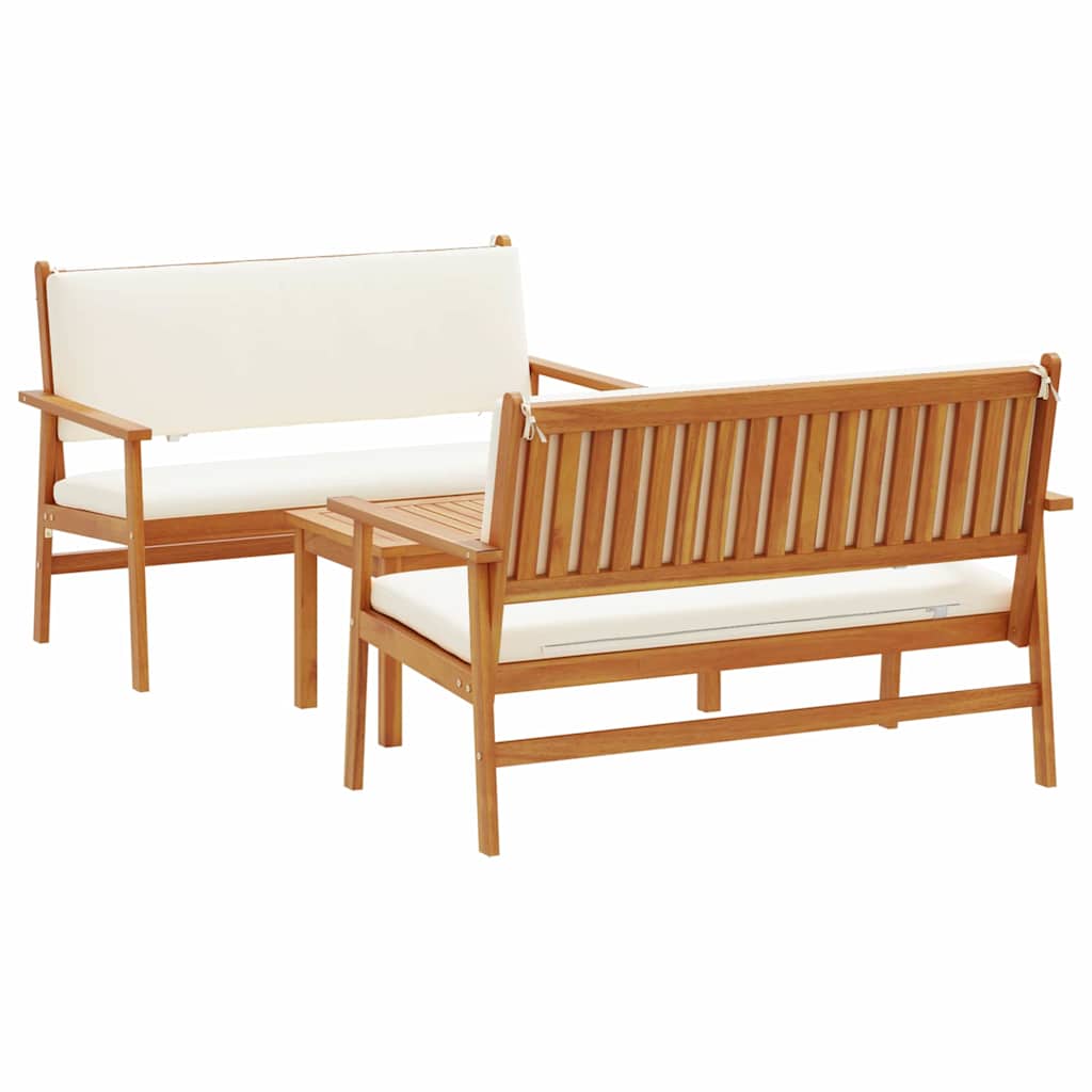 Gartensofa-set 3 stk. 4-Sitzanzahl Braun Massivholz Akazie