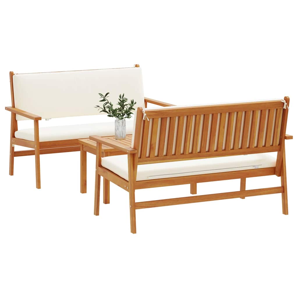 Gartensofa-set 3 stk. 4-Sitzanzahl Braun Massivholz Akazie