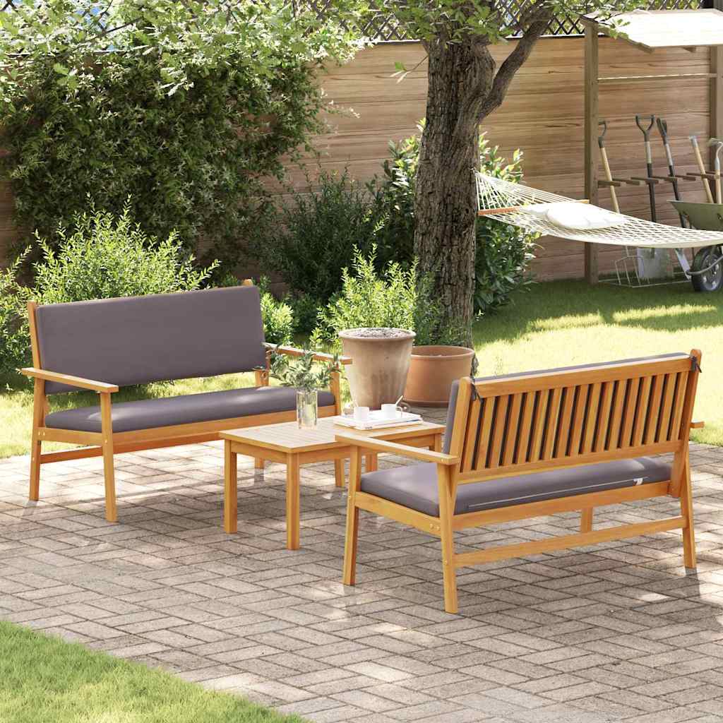 Gartensofa-set 3 stk. 4-Sitzanzahl Braun Massivholz Akazie