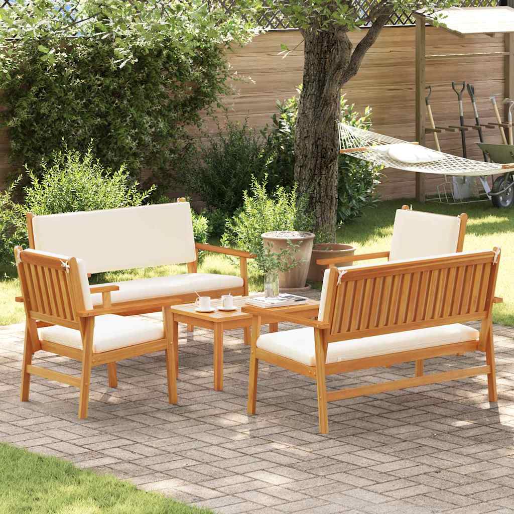 Gartensofa-set 5 stk. 4-Sitzanzahl Braun Massivholz Akazie