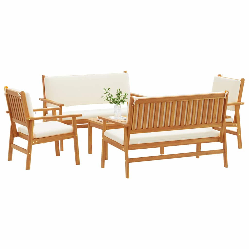 Gartensofa-set 5 stk. 4-Sitzanzahl Braun Massivholz Akazie