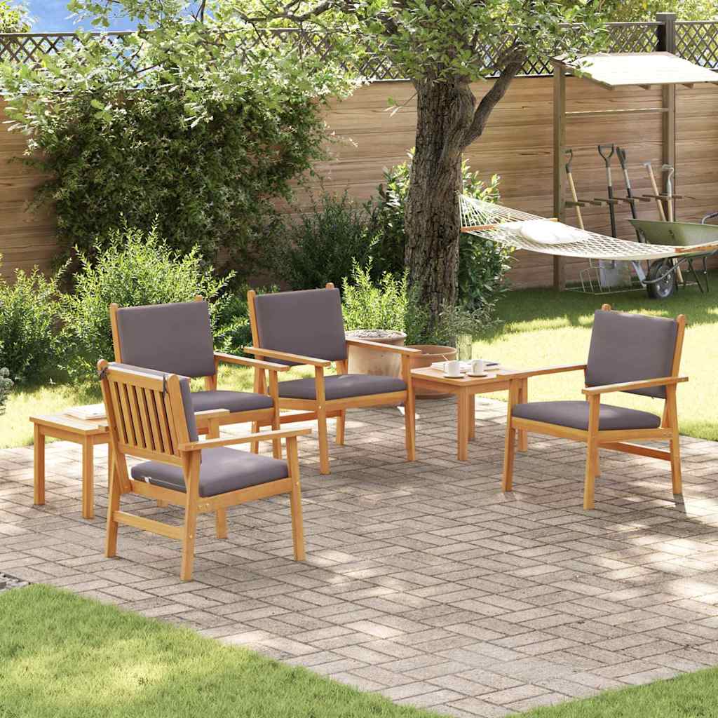 Gartensofa-set 6 stk. 6-Sitzer Braun Massivholz Akazie