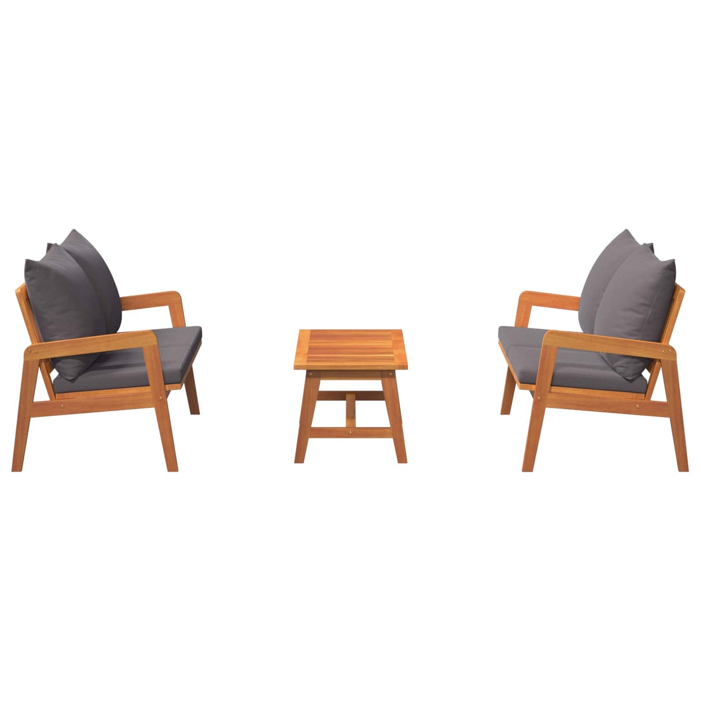 Bistrogarnitur 3 stk. Braun Massivholz Akazie