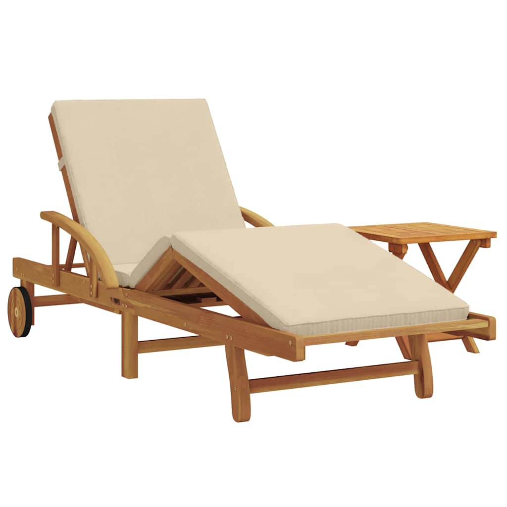 Sonnenliege 2 pcs Beige 40 x 40 x 40cm Massivholz Akazie