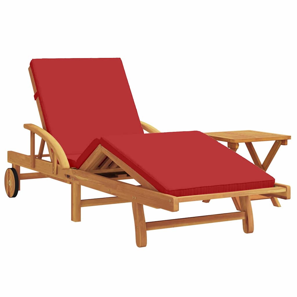 Sonnenliege 1-Person 2 pcs Rot 40 x 40 x 40cm Massivholz Akazie