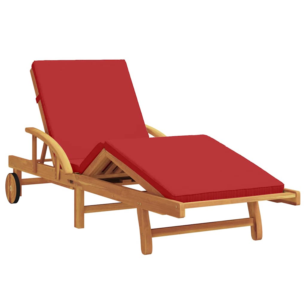 Sonnenliege 2-Person 3 pcs Rot 40 x 40 x 40cm Massivholz Akazie